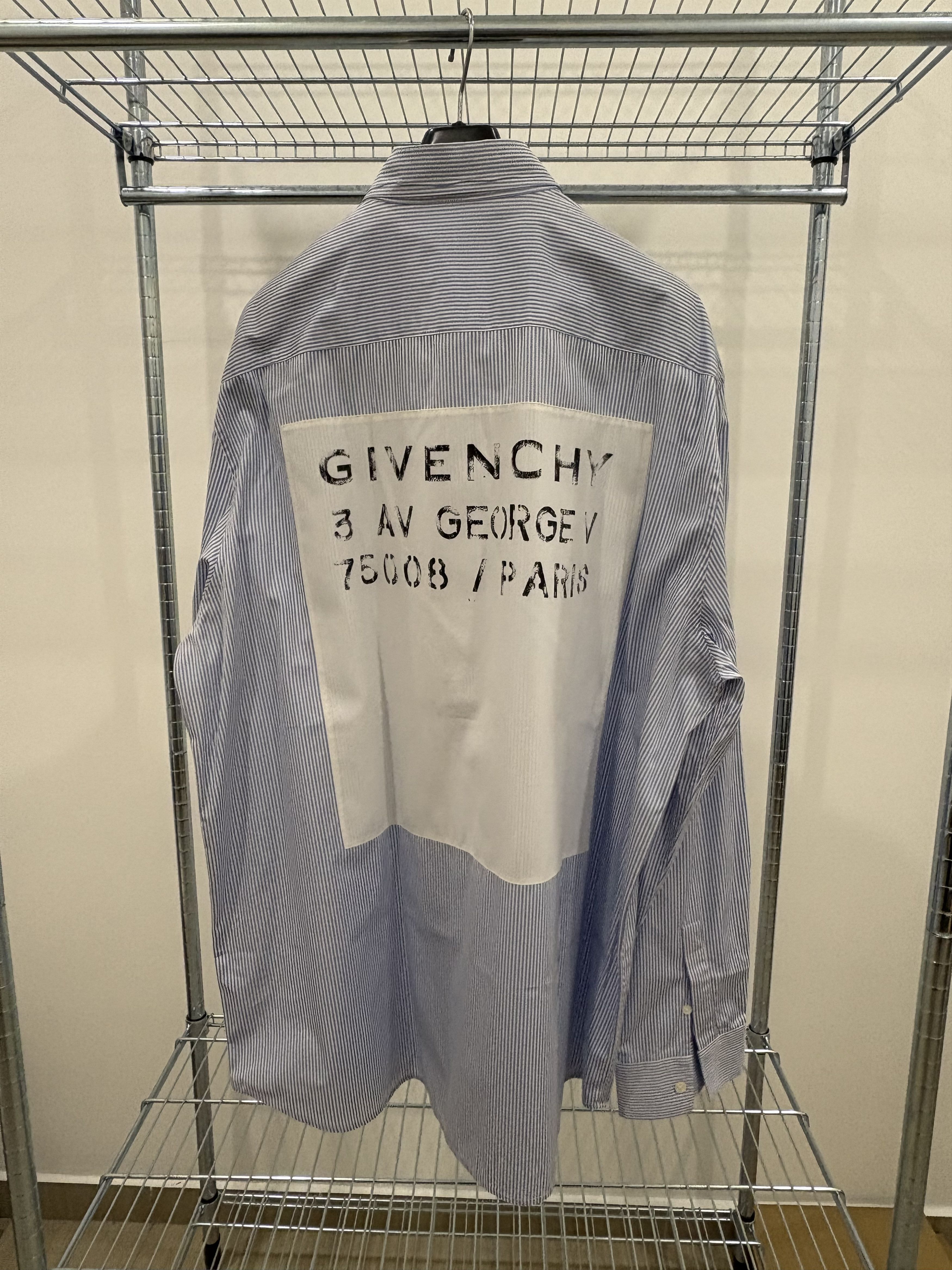 Givenchy Givenchy 3 AV GEORGE V Address Print Shirt Size US L / EU 52-54 / 3 - 7 Thumbnail