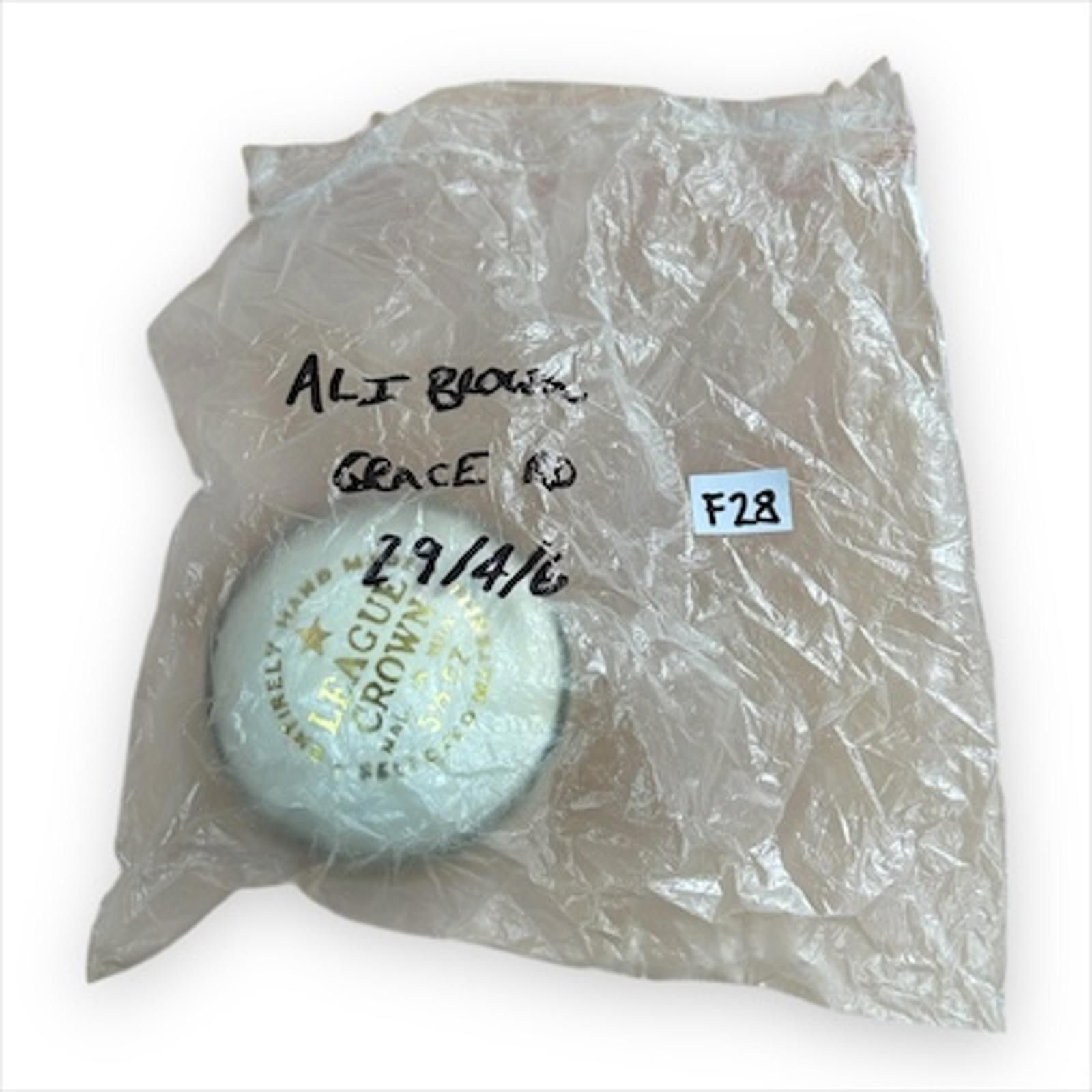 Designer Ali Brown Hand Signed Cricket Ball Grace Road 2006 (F28) Size ONE SIZE - 6 Thumbnail