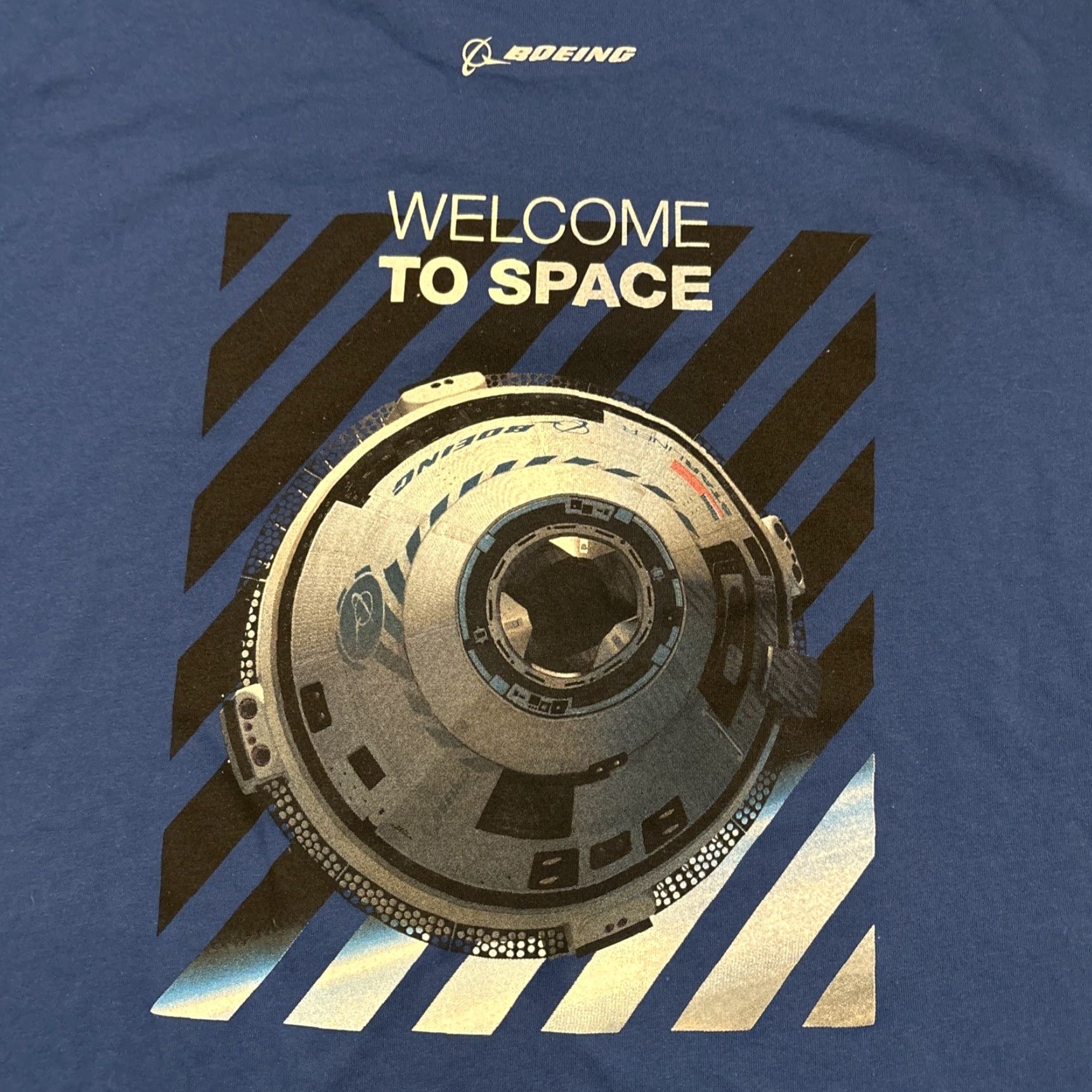 Gildan Gildan Boeing Starliner Spacecraft T-Shirt Adult Medium Blue Short Sleeve Crew Neck Mens Size US M / EU 48-50 / 2 - 3 Thumbnail