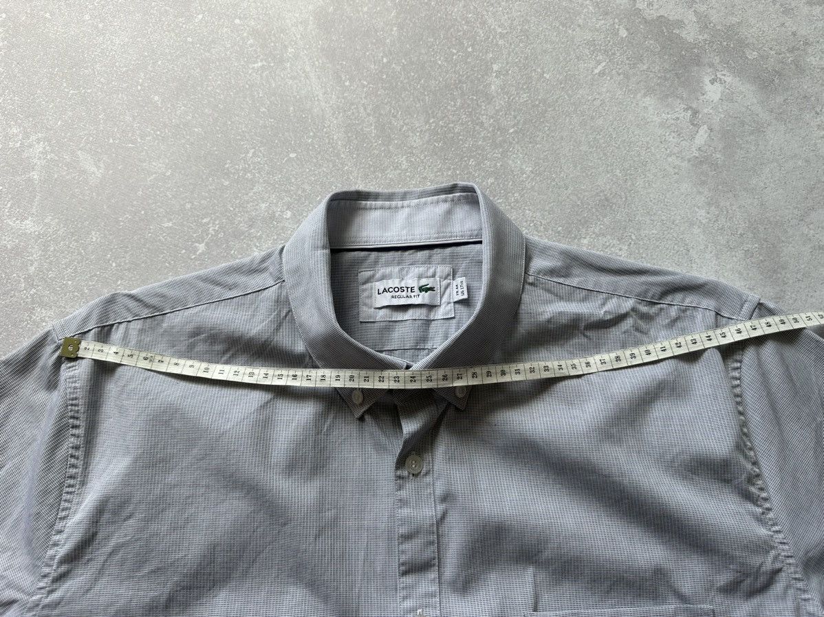Lacoste Men's Lacoste Grey Check Short Sleeve Shirt Devanlay SZ 44 Size US XL / EU 56 / 4 - 7 Thumbnail