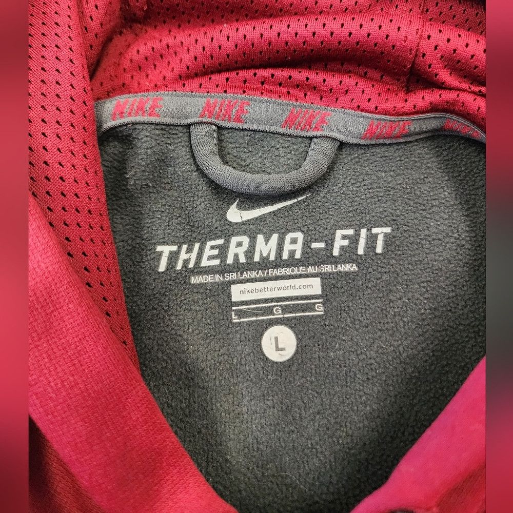 Nike Nike Men's Burgundy/Gray Therma-FIT Performance L/S Hoodie Size US L / EU 52-54 / 3 - 2 Thumbnail