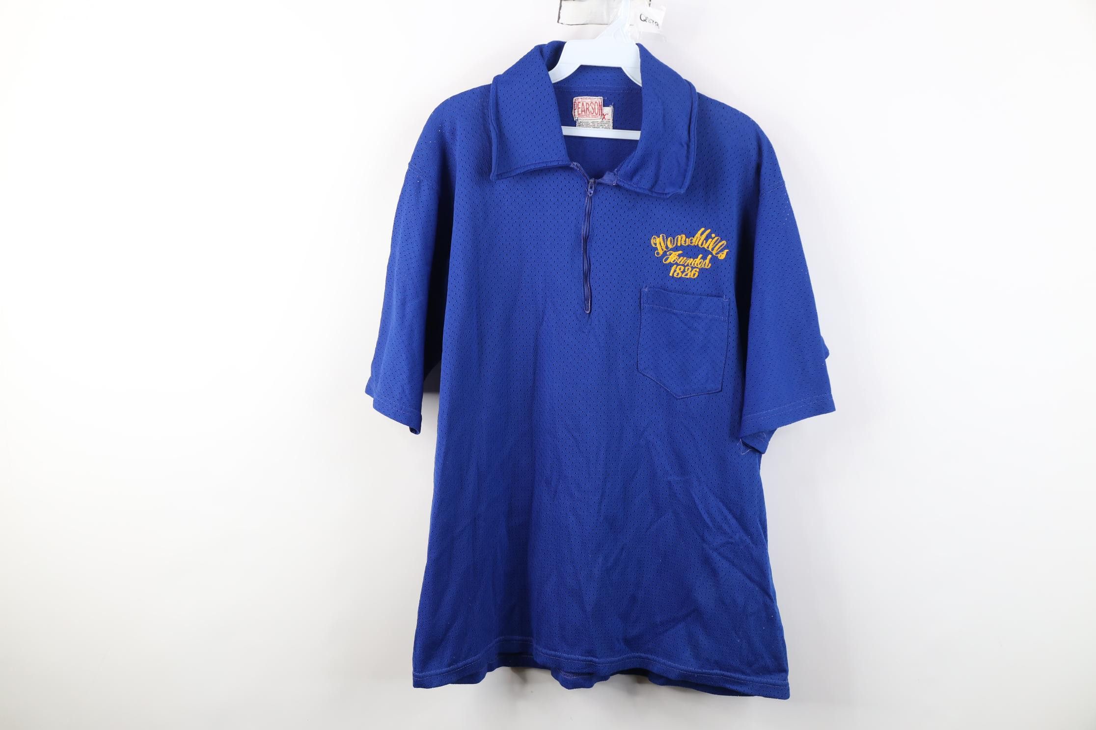 Vintage Vintage 50s Mesh 1/4 Zip Jersey Collared Polo Shirt Blue USA Size US XL / EU 56 / 4 - 1 Thumbnail