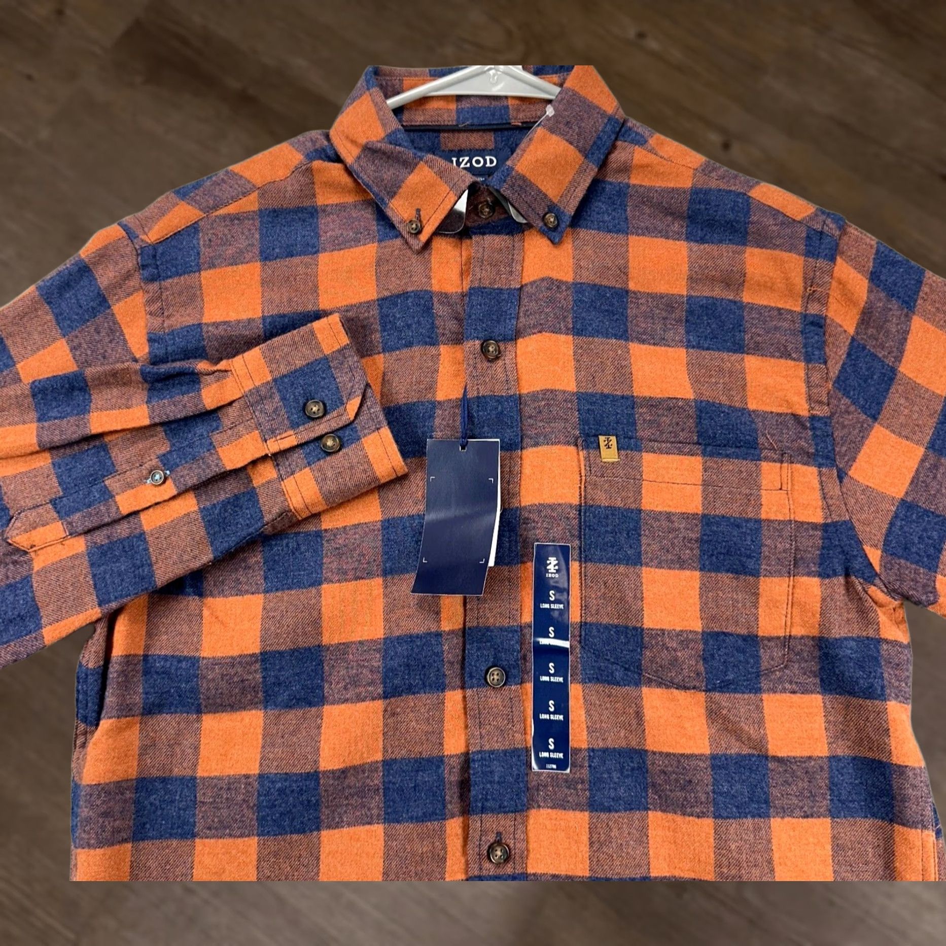 Izod VINTAGE Izod Flannel Shirt Mens Small Orange Blue Check Stratton Button Down Adult NEW Size US S / EU 44-46 / 1 - 1 Thumbnail