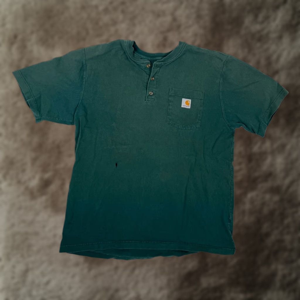 Carhartt Carhartt Men’s K87 Pocket T-Shirt Henley Sleeve Short Size L Green Sun Faded Grunge, Regular Fit, Cotton, Men's Shirt Size US L / EU 52-54 / 3 - 1 Thumbnail