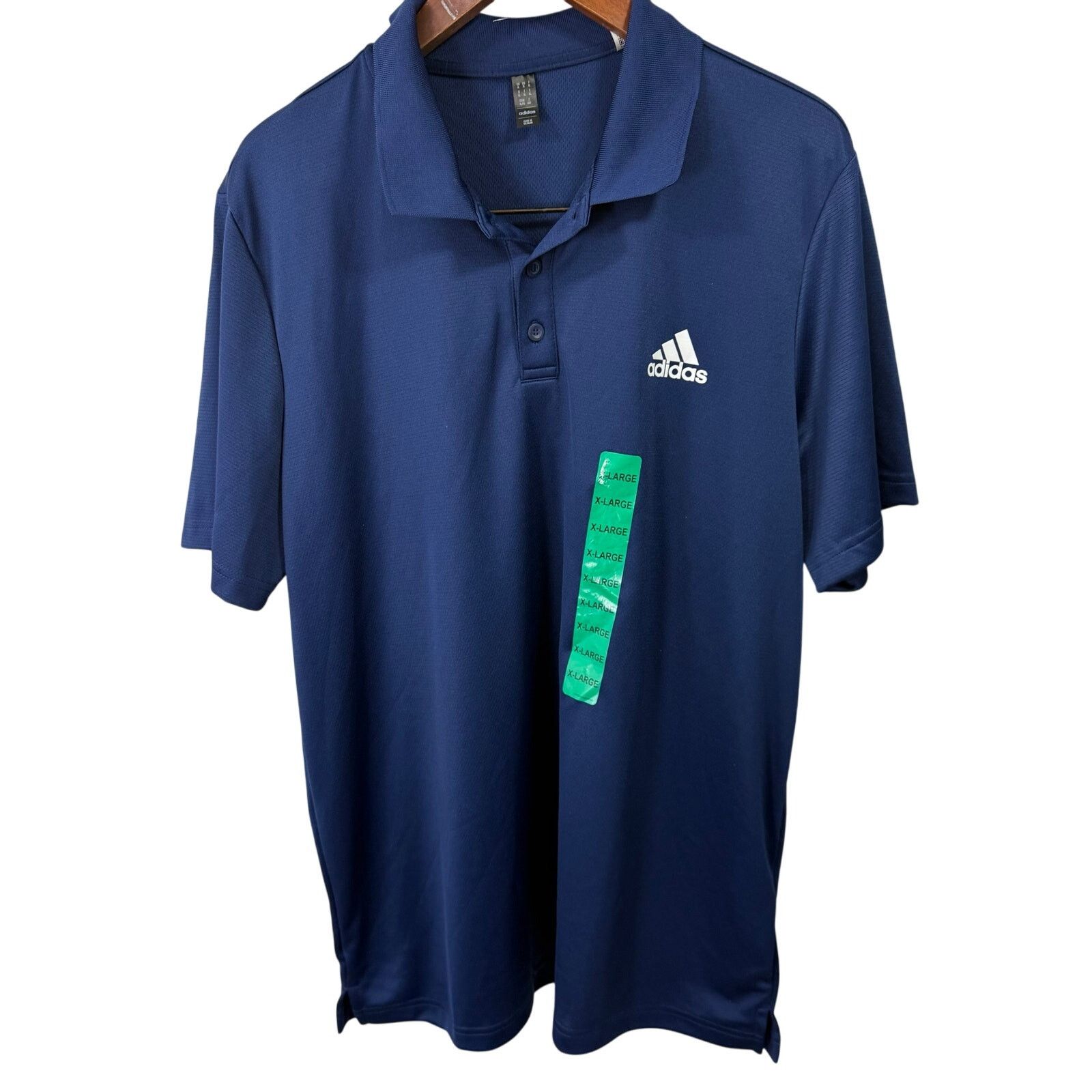 Adidas Adidas Men’s Performance Knit Polo Shirt XL Blue NEW # G638 Size US XL / EU 56 / 4 - 7 Thumbnail