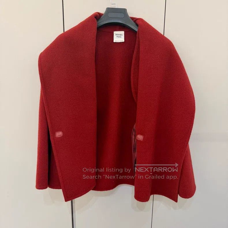 Hermes Hermes Red cashmere coat Size XS / US 0-2 / IT 36-38 - 1 Thumbnail