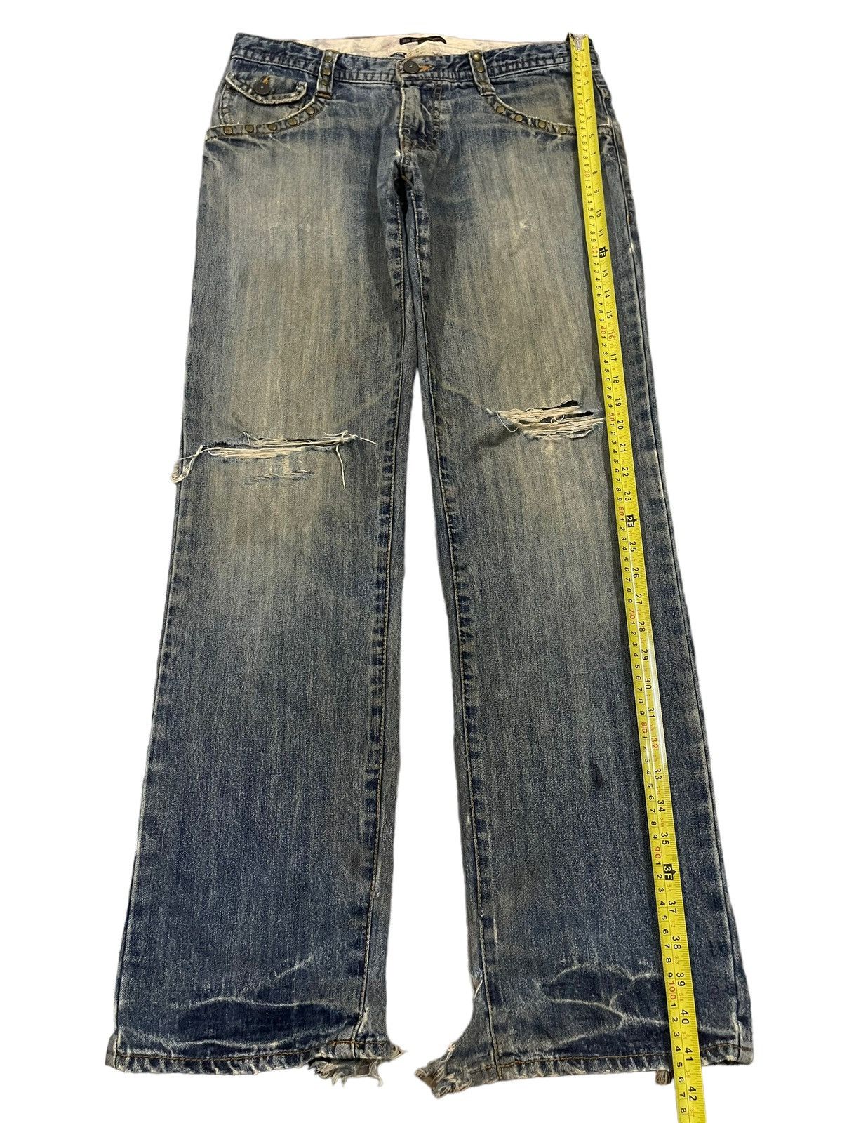 If Six Was Nine Vintage Japan Buona Giornata Blue Wash Distress Loose Jeans Size US 32 / EU 48 - 10 Thumbnail