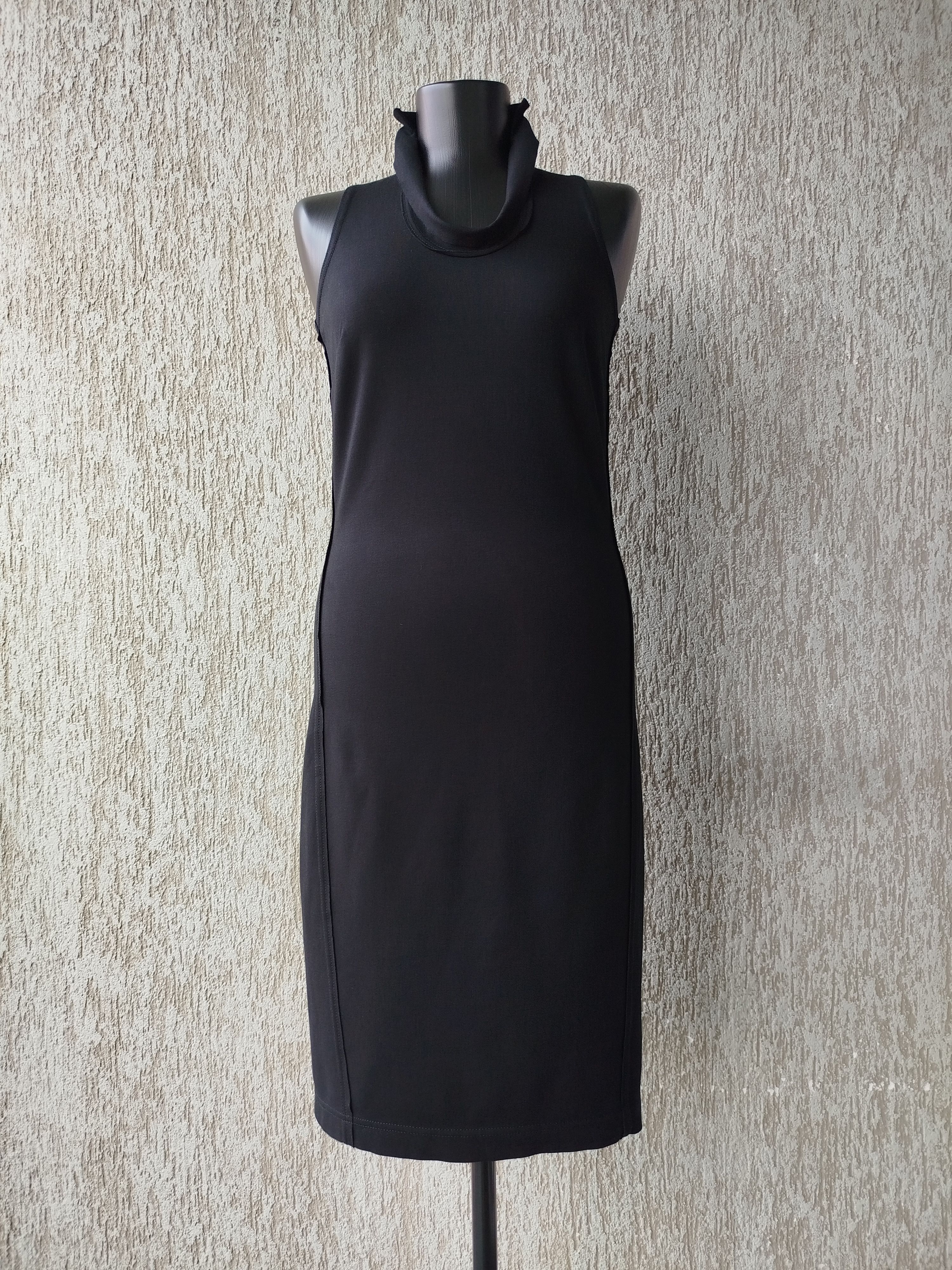 Sarah Pacini Pencil Dress Midi Sleeveless Jersey Bodycon High Neck Size S Size S / US 4 / IT 40 - 2 Thumbnail