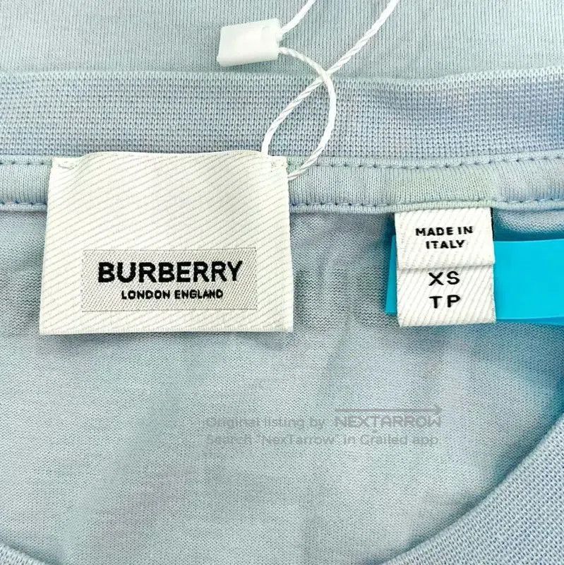Burberry Burberry Blue Cotton T-Shirt. Size XS / US 0-2 / IT 36-38 - 5 Thumbnail