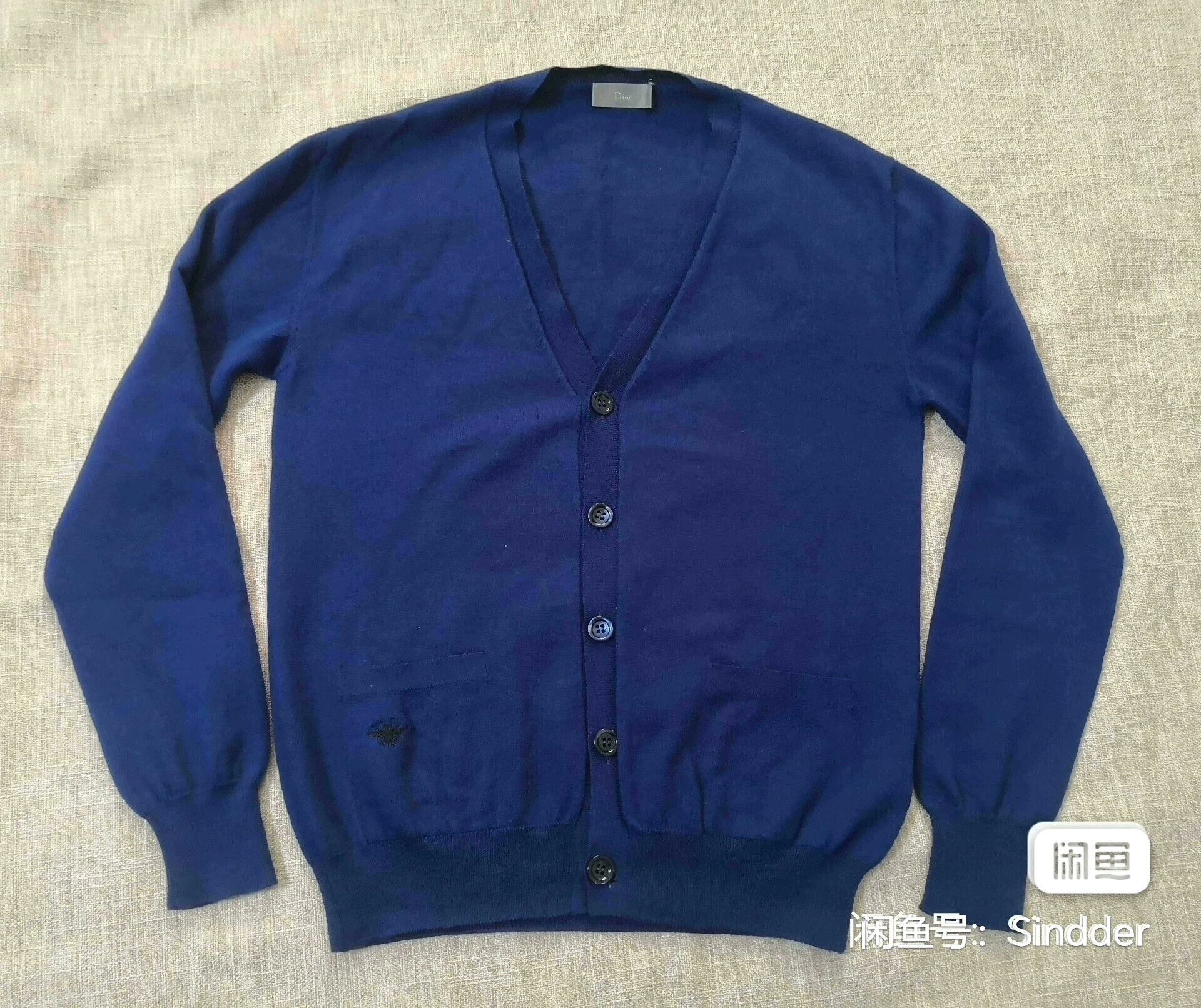 Dior Dior Men's Wool Bee Embroidery Cardigan Size US S / EU 44-46 / 1 - 1 Thumbnail