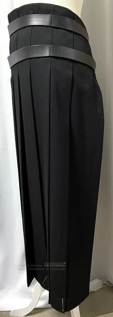 Comme des Garcons Comme Des Garcons size S Leather double waist belt pleated Size 23" - 4 Thumbnail
