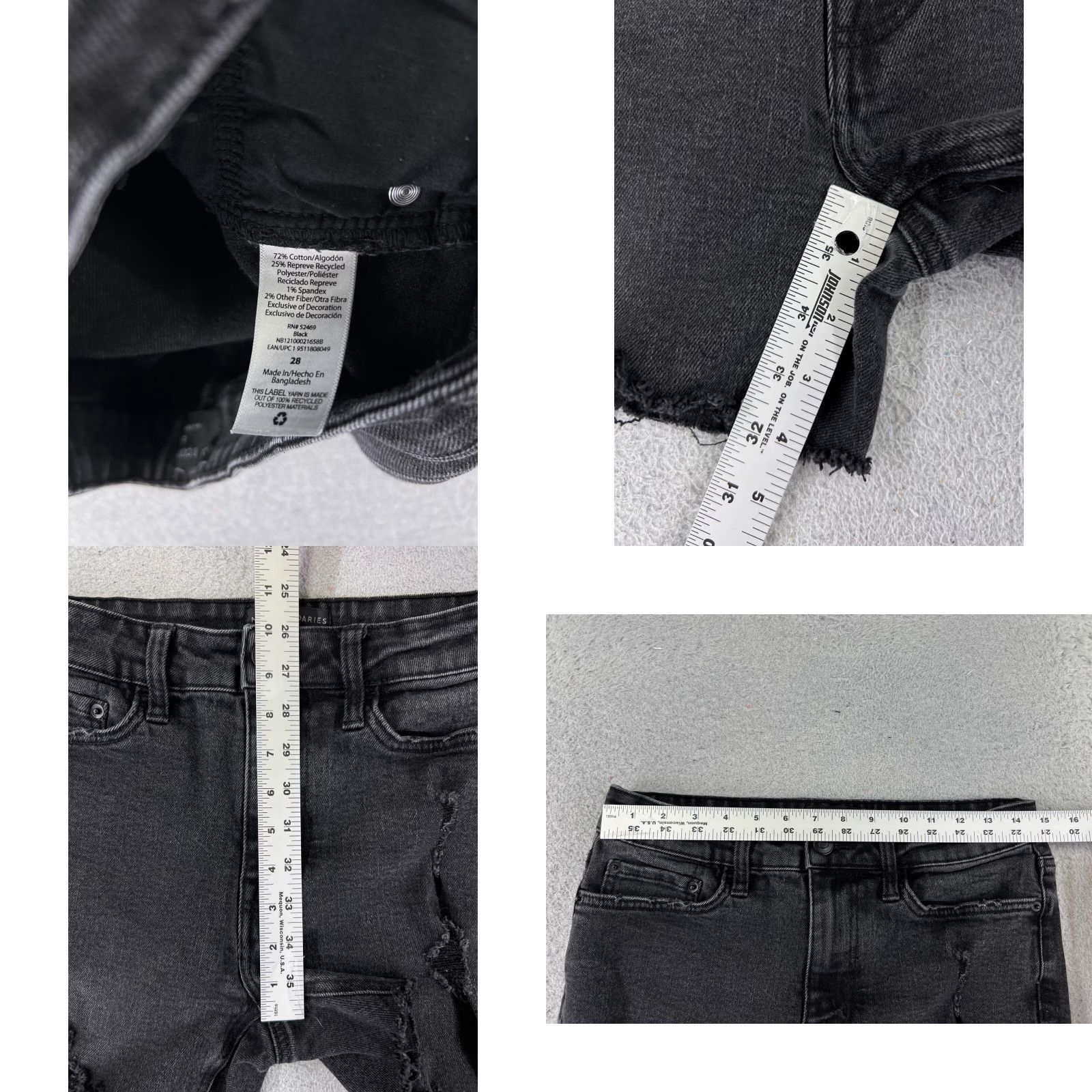 Vintage No Boundaries Denim Shorts Women 28 Black Mid Rise Cut-Off 28x4 Vintage? No - Mens Womens Girls? (gender at end) Size 28" / US 6 / IT 42 - 8 Thumbnail