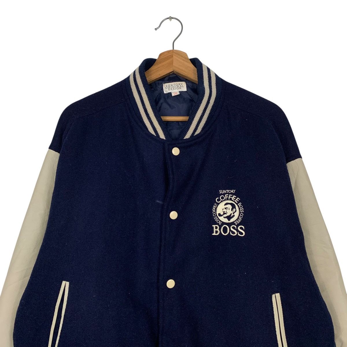 Japanese Brand Suntory Boss Coffee Varsity Leather Jacket Size US L / EU 52-54 / 3 - 3 Thumbnail