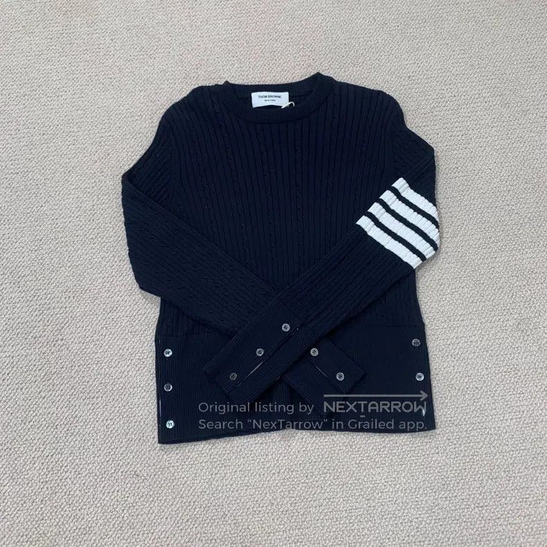 Thom Browne Thom Browne Blue and green cashmere sweater Size US S / EU 44-46 / 1 - 1 Thumbnail
