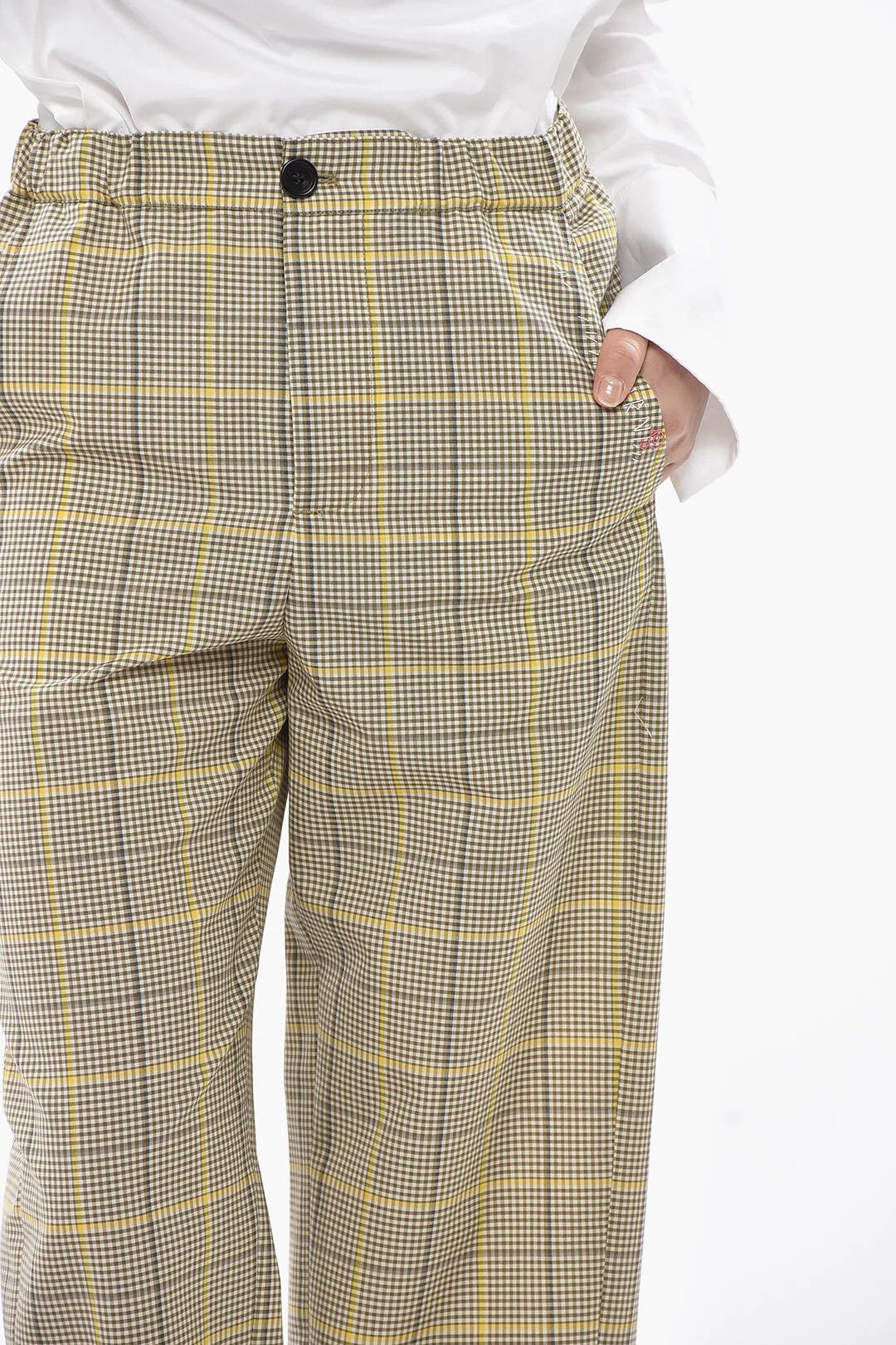 Marni og1mm0326 Wool-Blend Cropped Fit Pant in Beige Size 28" / US 6 / IT 42 - 3 Thumbnail