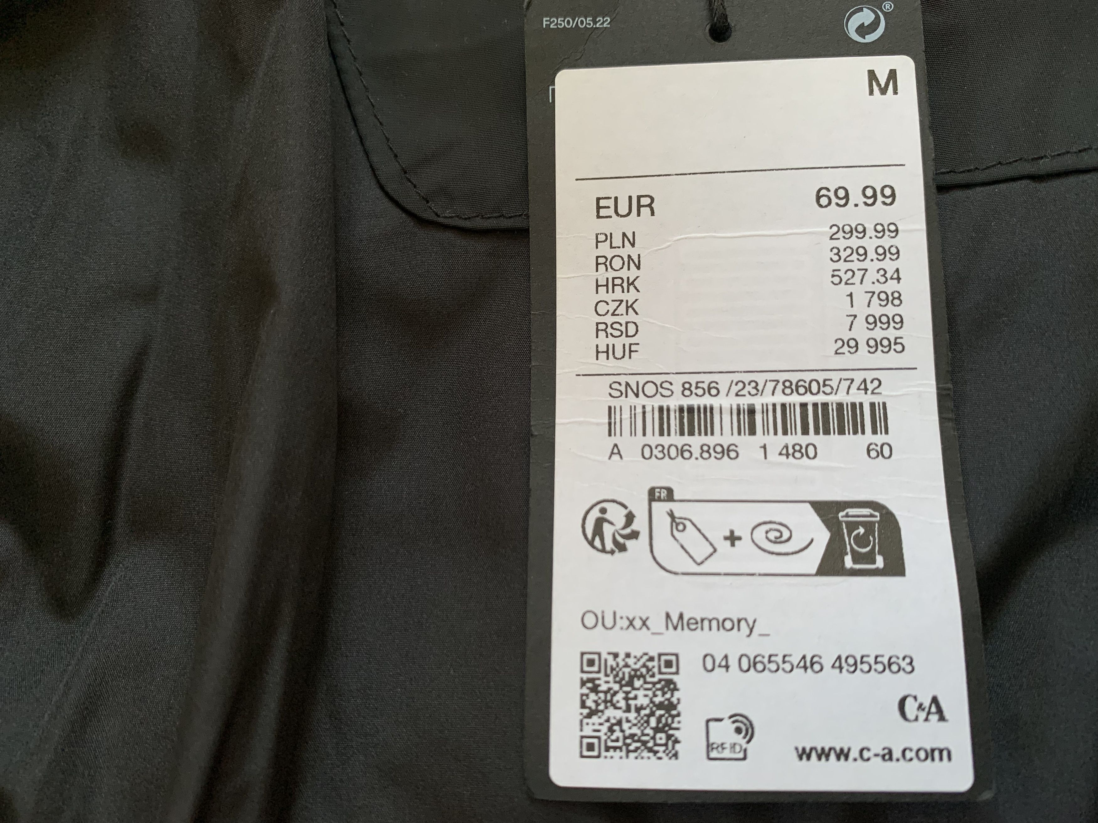 C&A C&A New Black Quilted Jacket Size US M / EU 48-50 / 2 - 8 Thumbnail