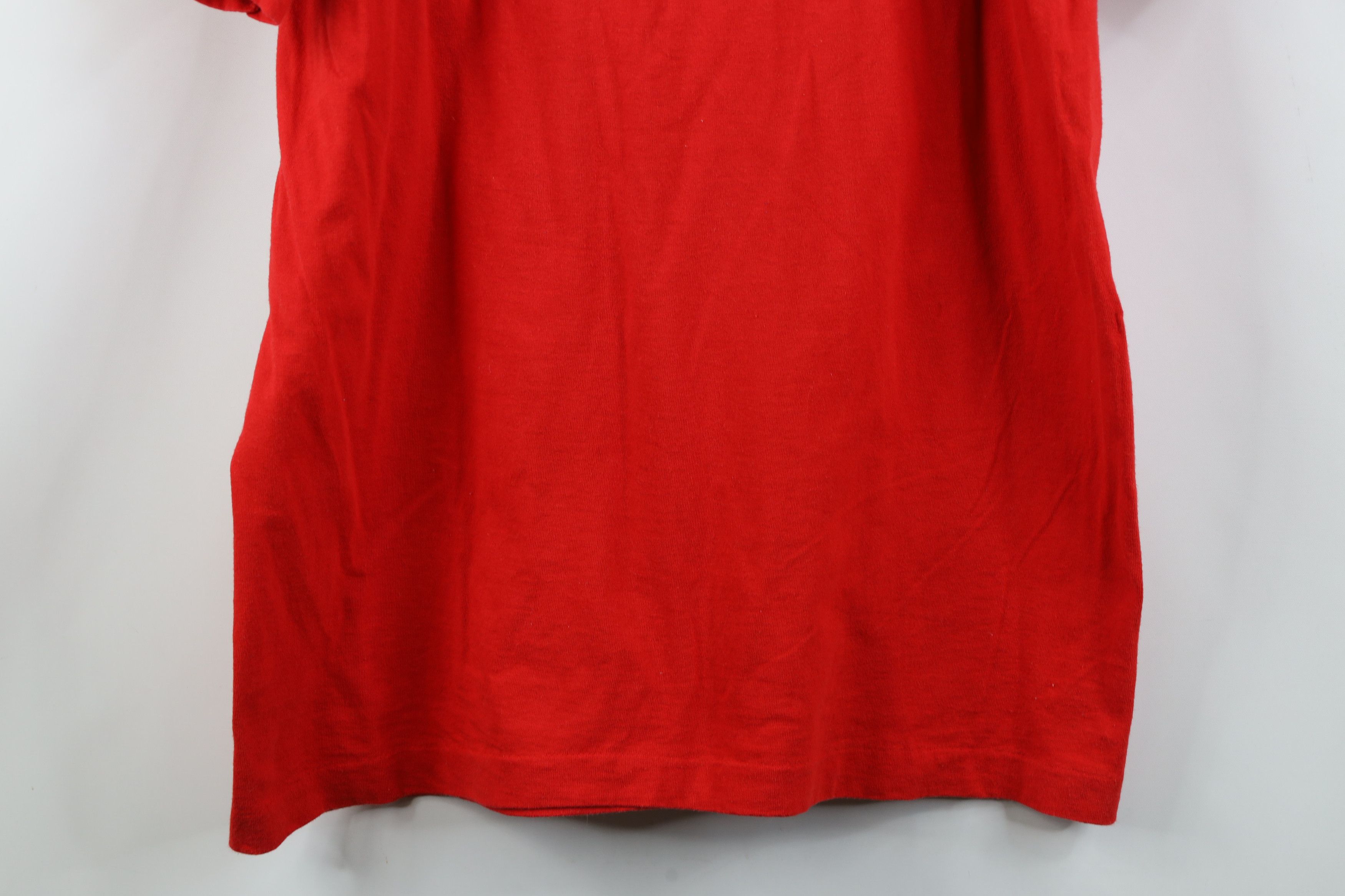 Vintage Vintage 90s Streetwear Heavyweight Cotton T-Shirt Red USA Size US XL / EU 56 / 4 - 12 Thumbnail