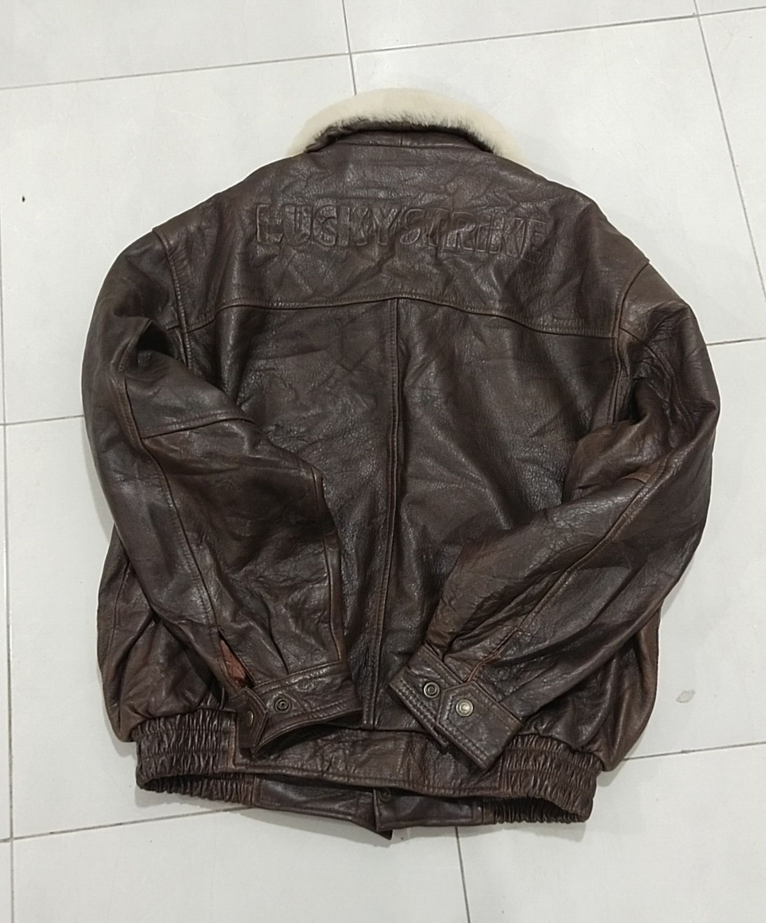 Leather Final💥 Drop Lucky Strike Leather Jacket L💥 Size US L / EU 52-54 / 3 - 17 Thumbnail