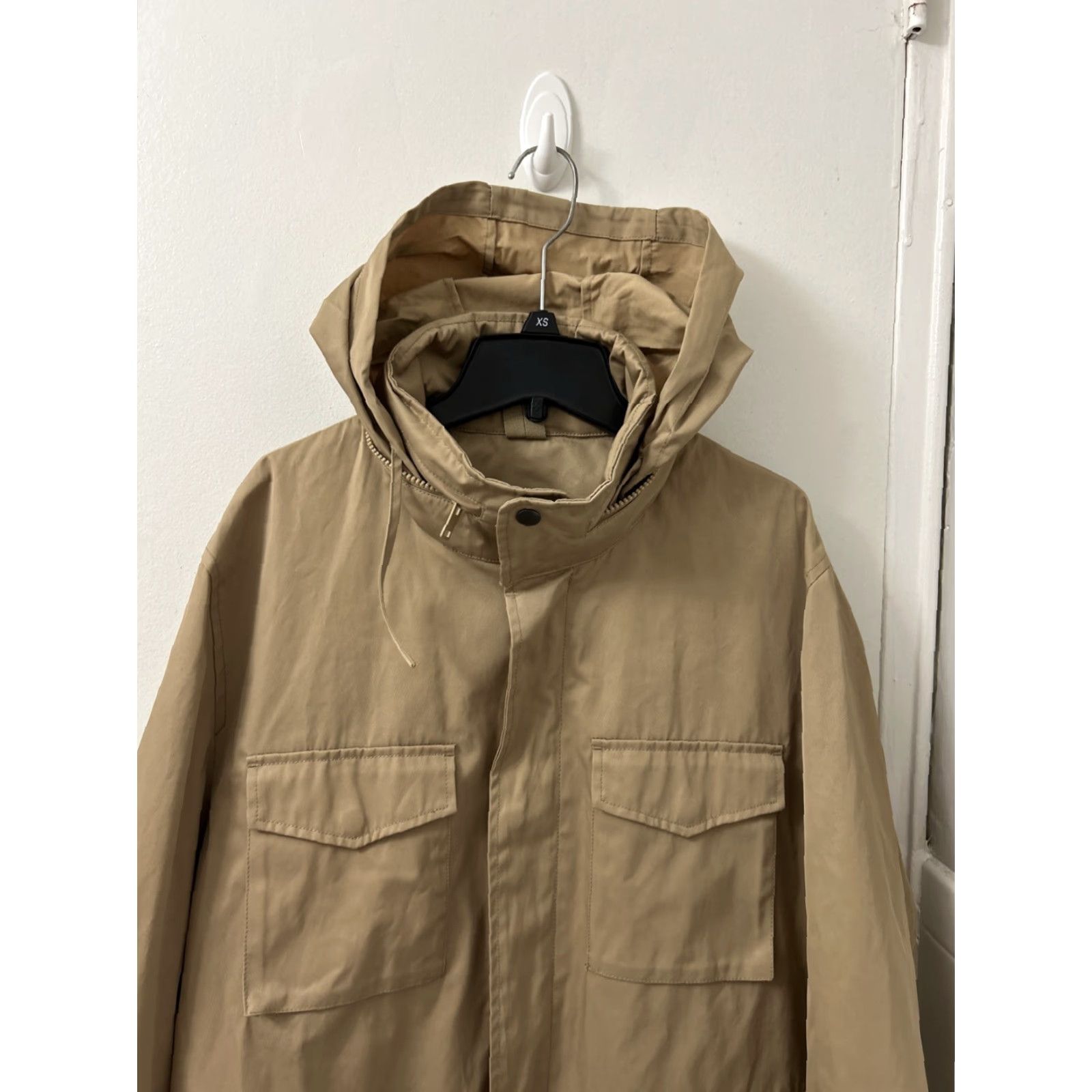 Express Express Jacket Mens L Brown Water Resistant Hooded Full Zip Coat L/S Military Jacket Regular Fit Casual Workwear Outdoors Mens L Brown Female? Mens Size US L / EU 52-54 / 3 - 2 Thumbnail
