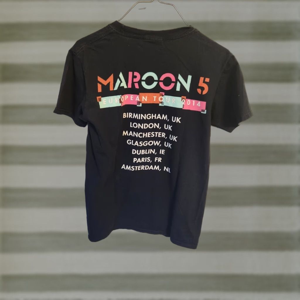 Gildan Maroon 5 T-Shirt European Tour 2014 Graphic Short Sleeve Black Gildan Shirt Mens Size S Size US S / EU 44-46 / 1 - 1 Thumbnail