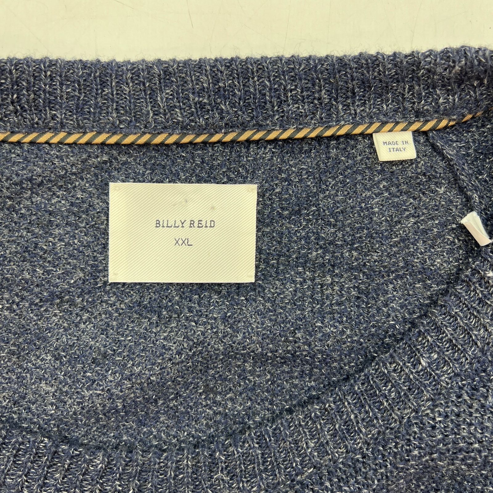 Billy Reid Billy Reid Seed Stitch Linen & Wool Crewneck Sweater Navy Size US XXL / EU 58 / 5 - 4 Thumbnail