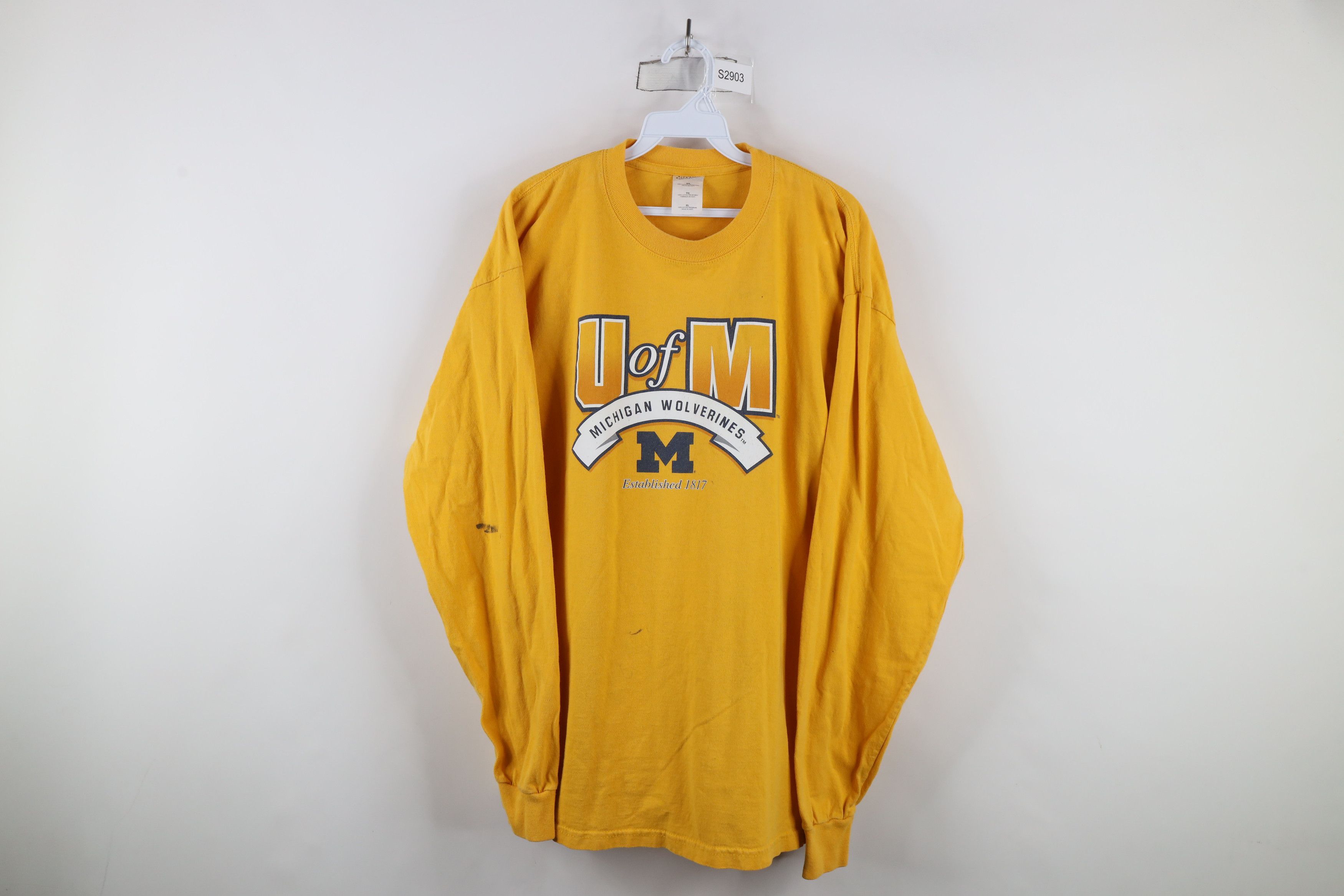 Vintage Vintage University of Michigan Long Sleeve T-Shirt Cotton Size US XL / EU 56 / 4 - 1 Thumbnail