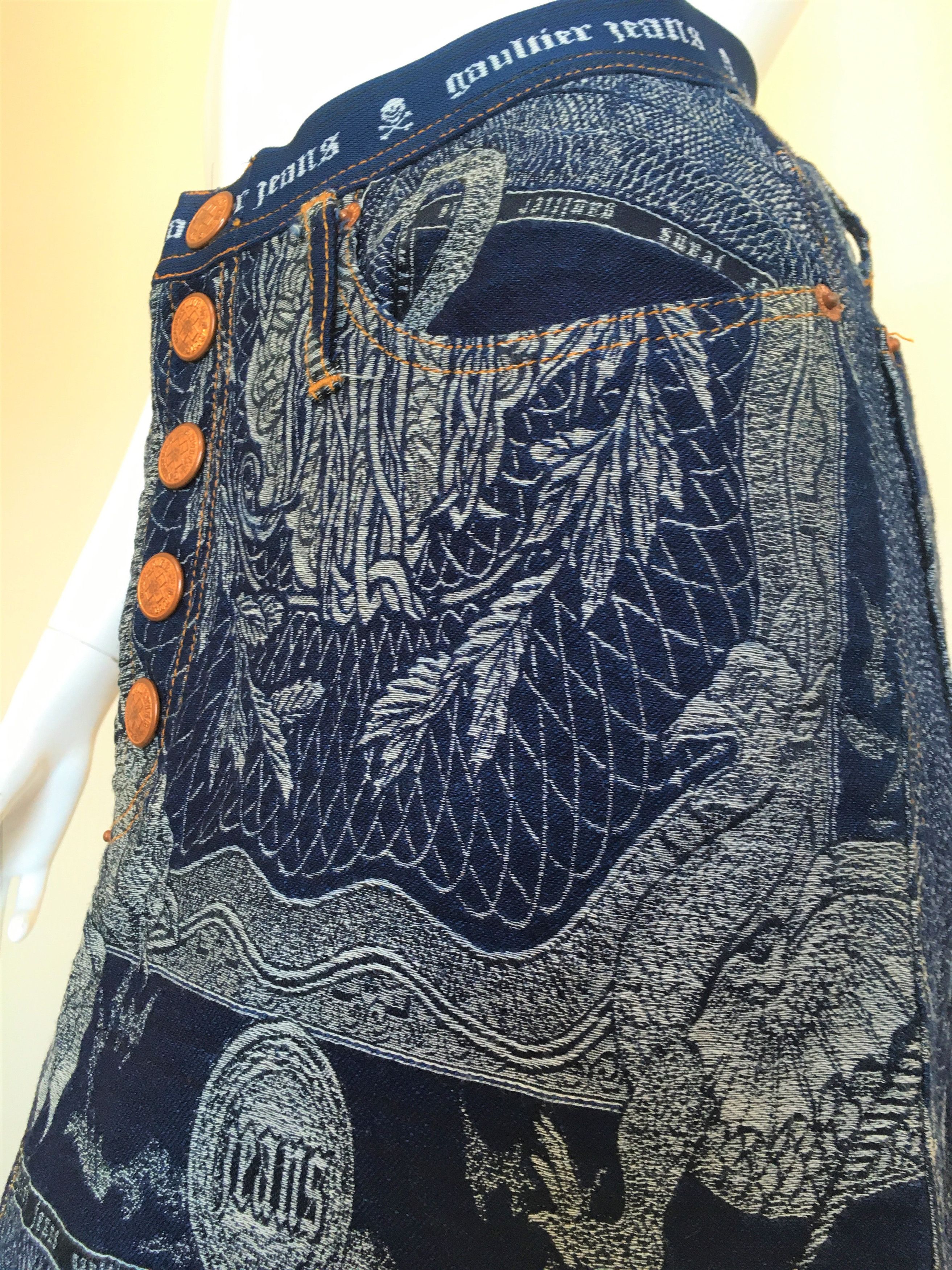 Jean Paul Gaultier Jean Paul Gaultier Dragon Pegasus Bull Baroque Mini Skirt Size 26" / US 2 / IT 38 - 8 Thumbnail