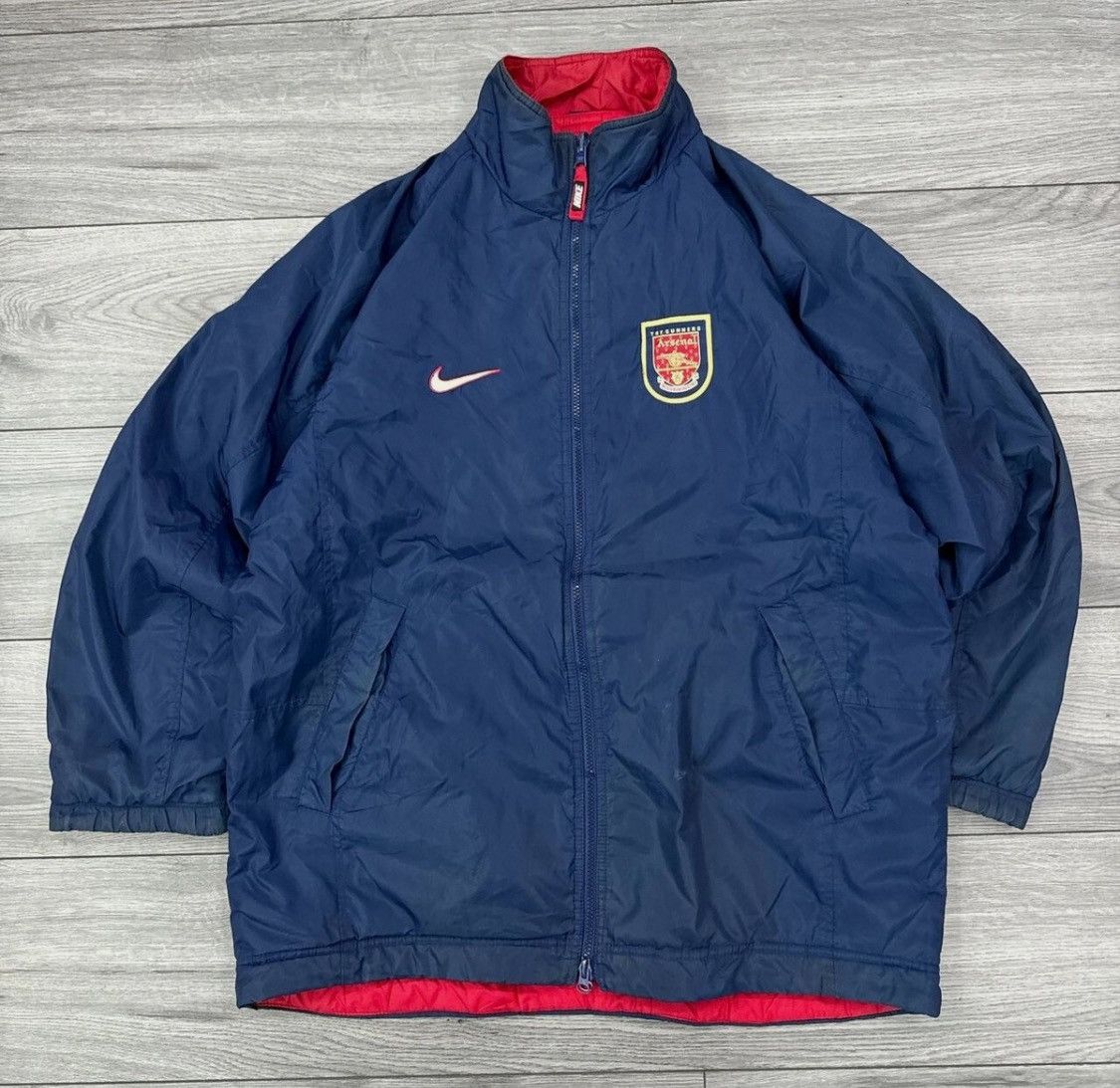 Nike 1998-99 Arsenal Nike Reversible Padded Bench Coat Size US L / EU 52-54 / 3 - 1 Thumbnail