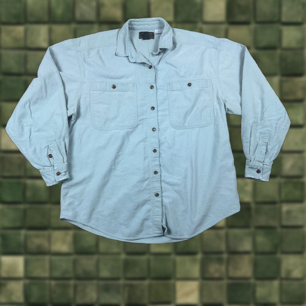 Eddie Bauer VINTAGE Eddie Bauer Button Up Chamois Shirt Womens Medium Blue 80s Size M / US 6-8 / IT 42-44 - 1 Thumbnail