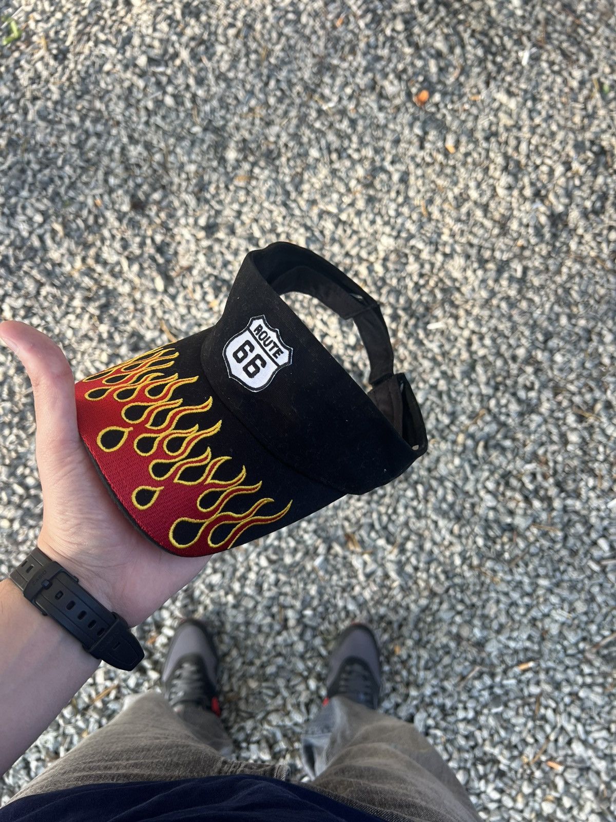 Vintage VERY RARE ROUTE 66 FIRE DESIGNER FLAME CAP RETRO Y2K 90s SK8 Size ONE SIZE - 7 Thumbnail