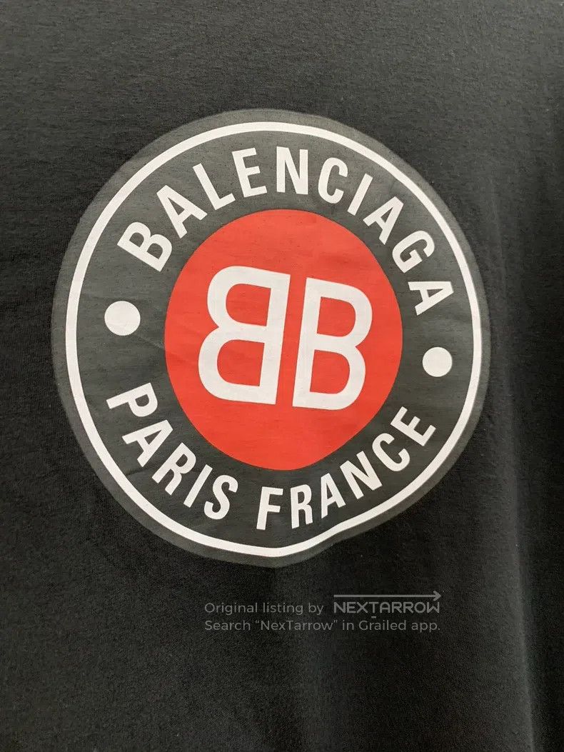 Balenciaga Balenciaga Double B Printed Black Crewneck Short Sleeve Size US L / EU 52-54 / 3 - 4 Thumbnail