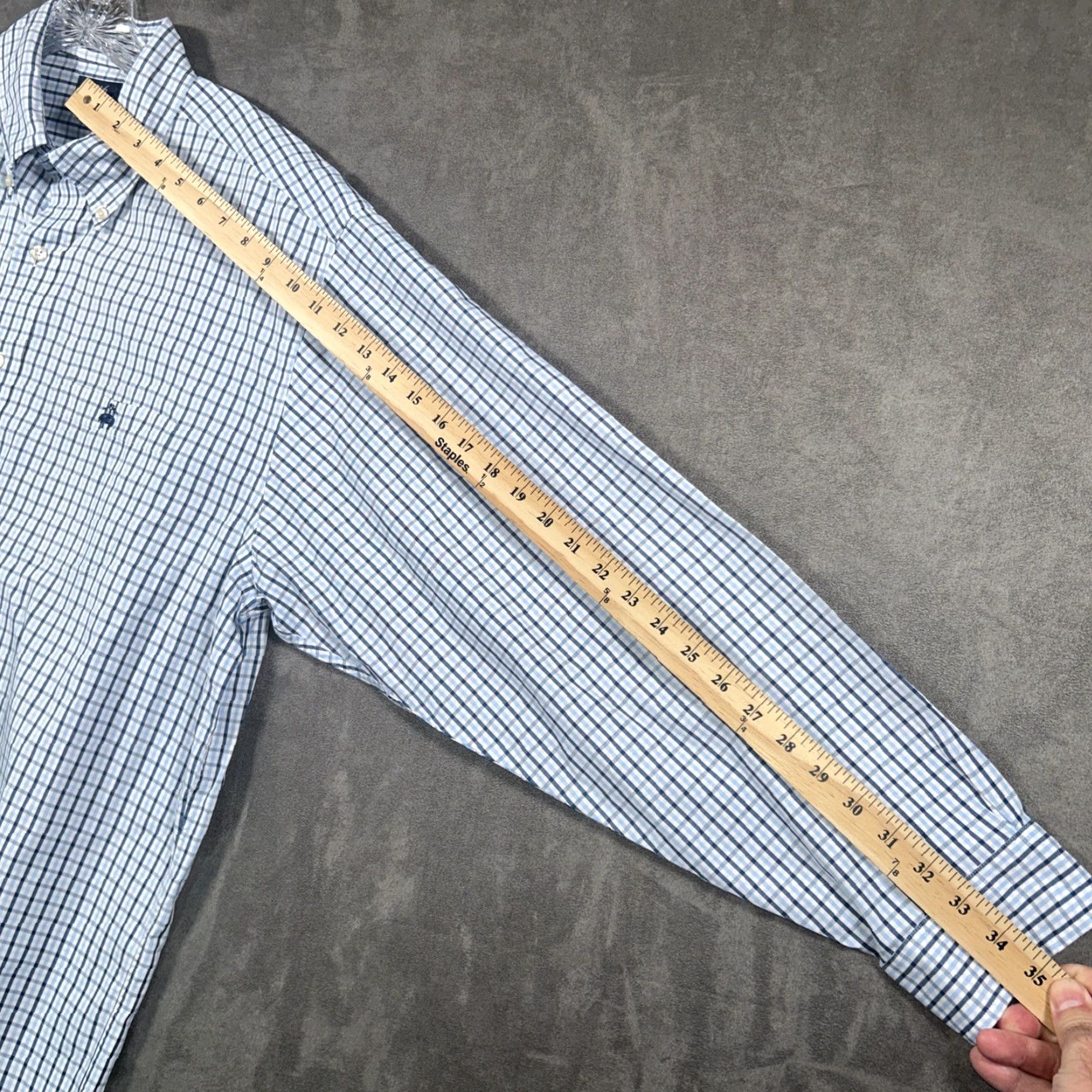 Brooks Brothers Brooks Brothers 346 Shirt Mens XL Blue Check Button Down Long Sleeve Size US XL / EU 56 / 4 - 7 Thumbnail
