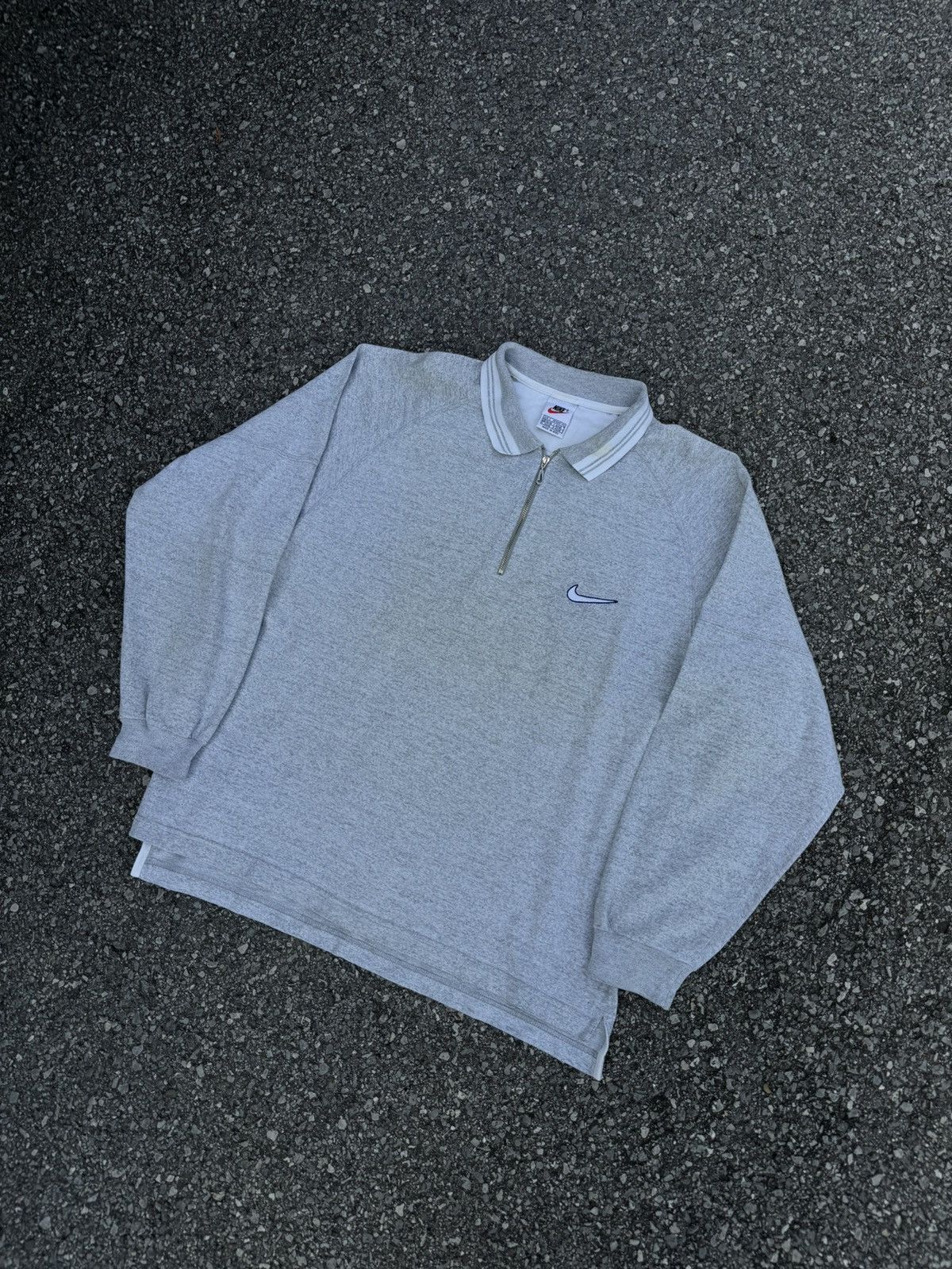 Japanese Brand × Nike × Vintage Nike Vintage 90s swoosh boxy half zip crewneck rap skate Size US S / EU 44-46 / 1 - 2 Thumbnail