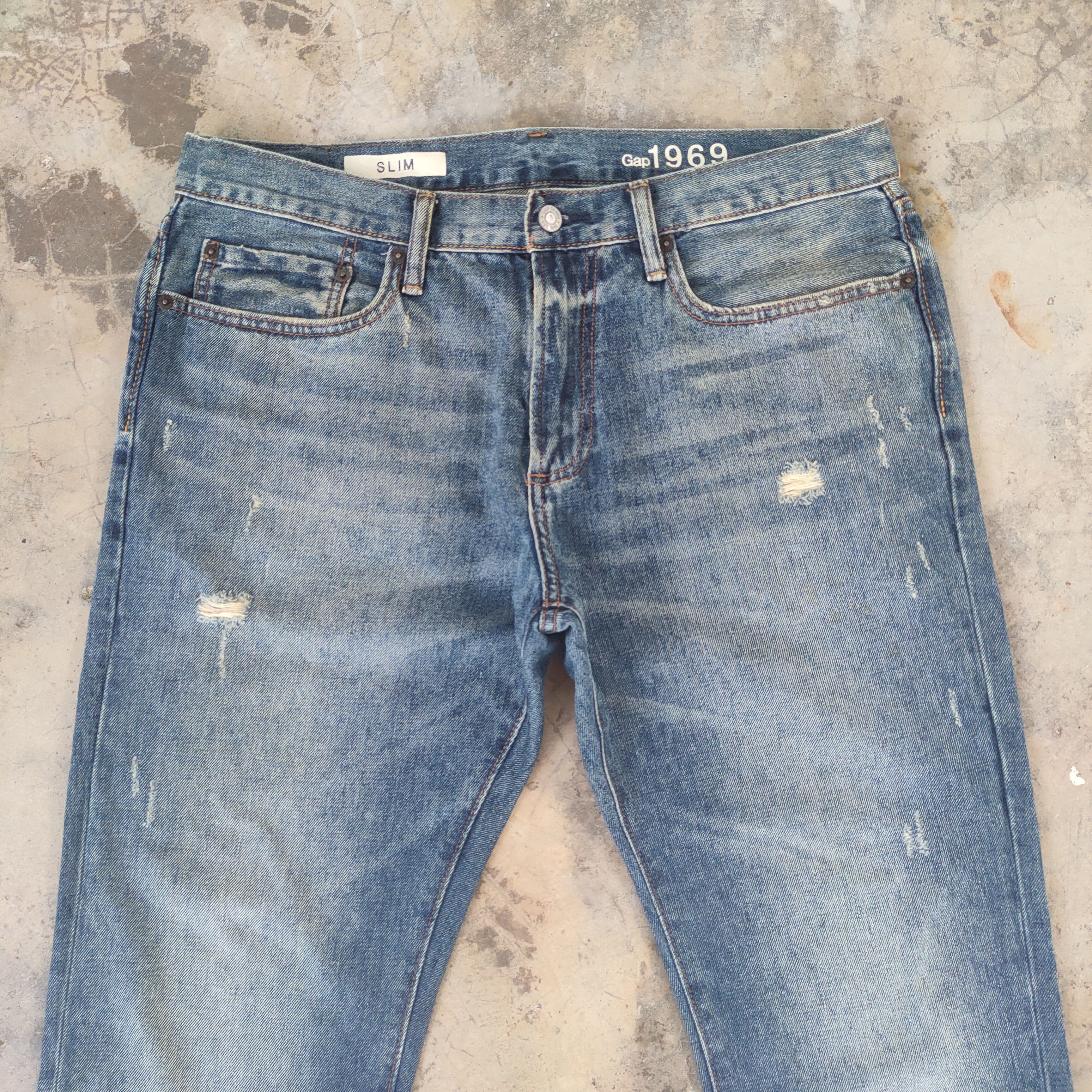 Gap W35 VINTAGE GAP FADED DISTRESSED JEAN DENIM PANTS Size US 35 - 3 Thumbnail