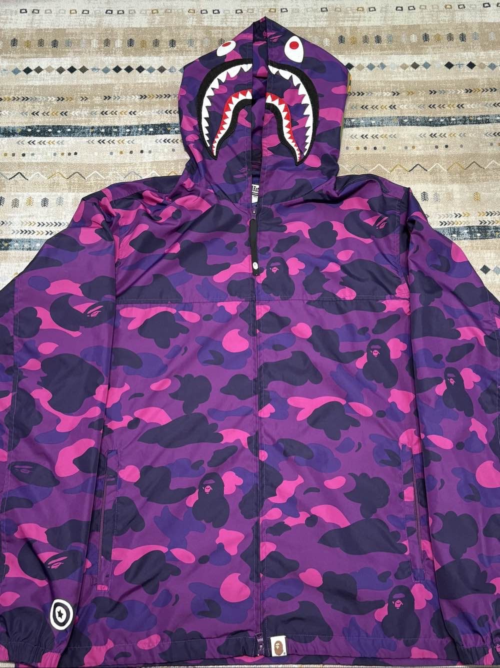 Bape A Bathing Ape Purple Camo Shark Hoodie Size XL Size US XL / EU 56 / 4 - 1 Thumbnail