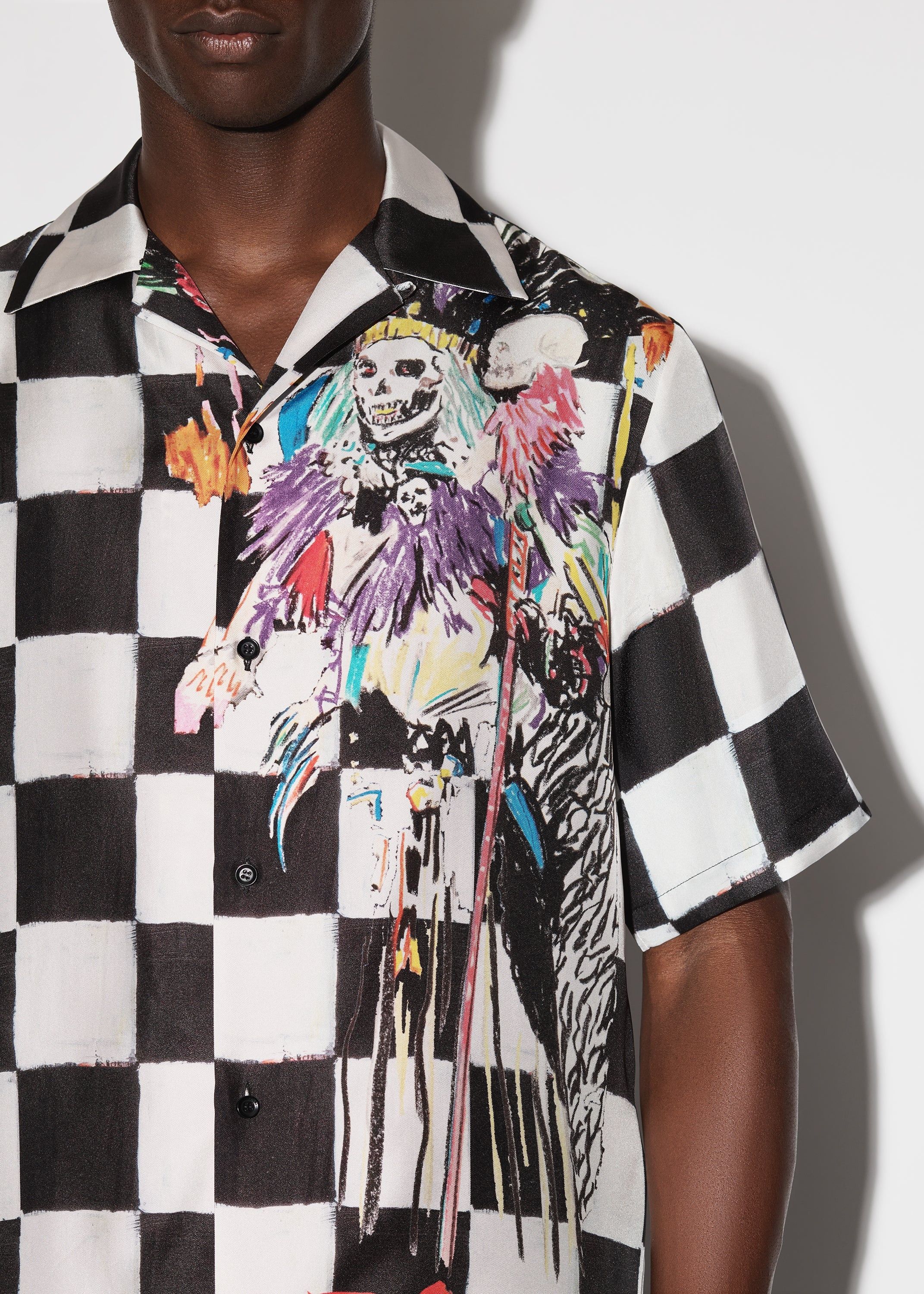 Amiri × Wes Lang o1w1db10125 Skull Bowling Shirt in Multicolor Size US L / EU 52-54 / 3 - 5 Thumbnail