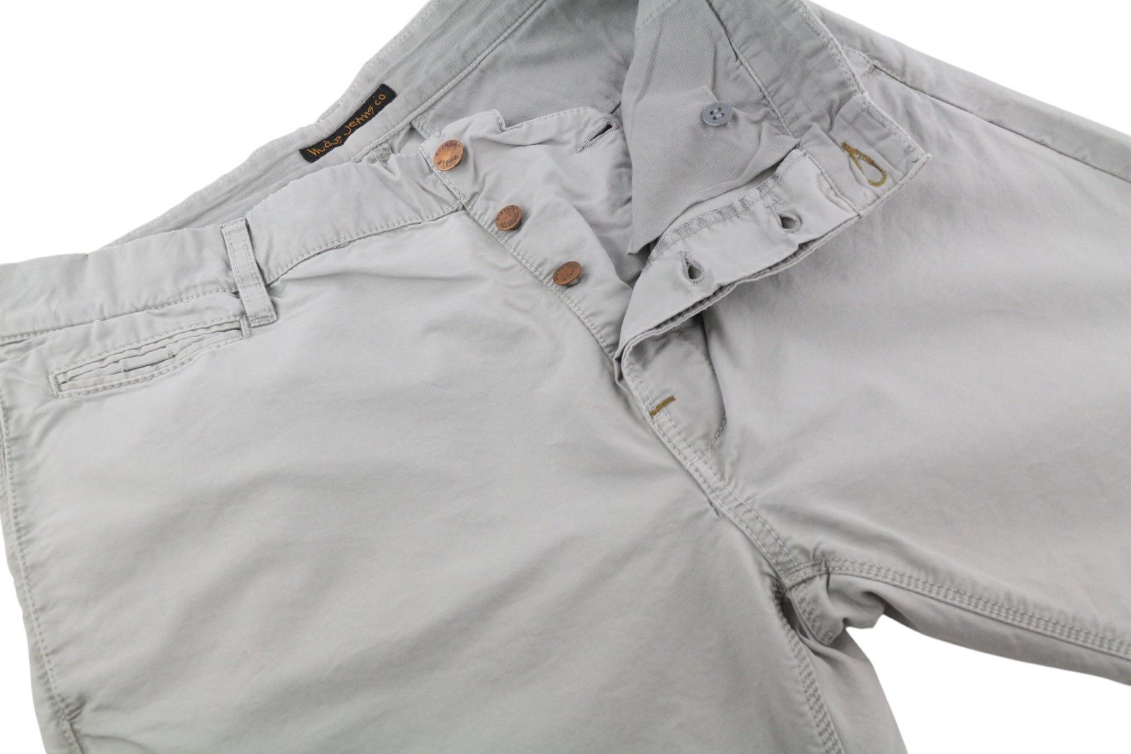 Nudie Jeans KHAKI REGULAR W32/L34 Grey Moon Dust Chino Trousers 86112 Size US 32 / EU 48 - 6 Thumbnail