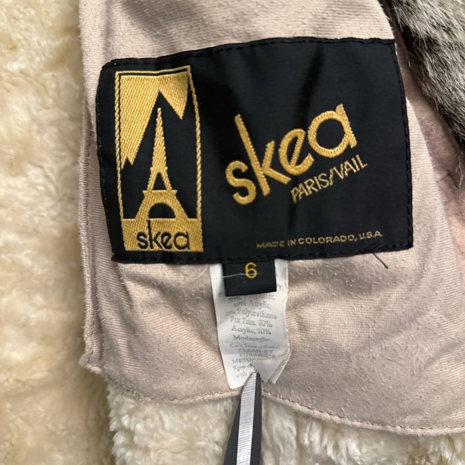Vintage Women's 6 Skea Painted Faux Shearling Fur Jkt Coat USA Made Size M / US 6-8 / IT 42-44 - 4 Thumbnail