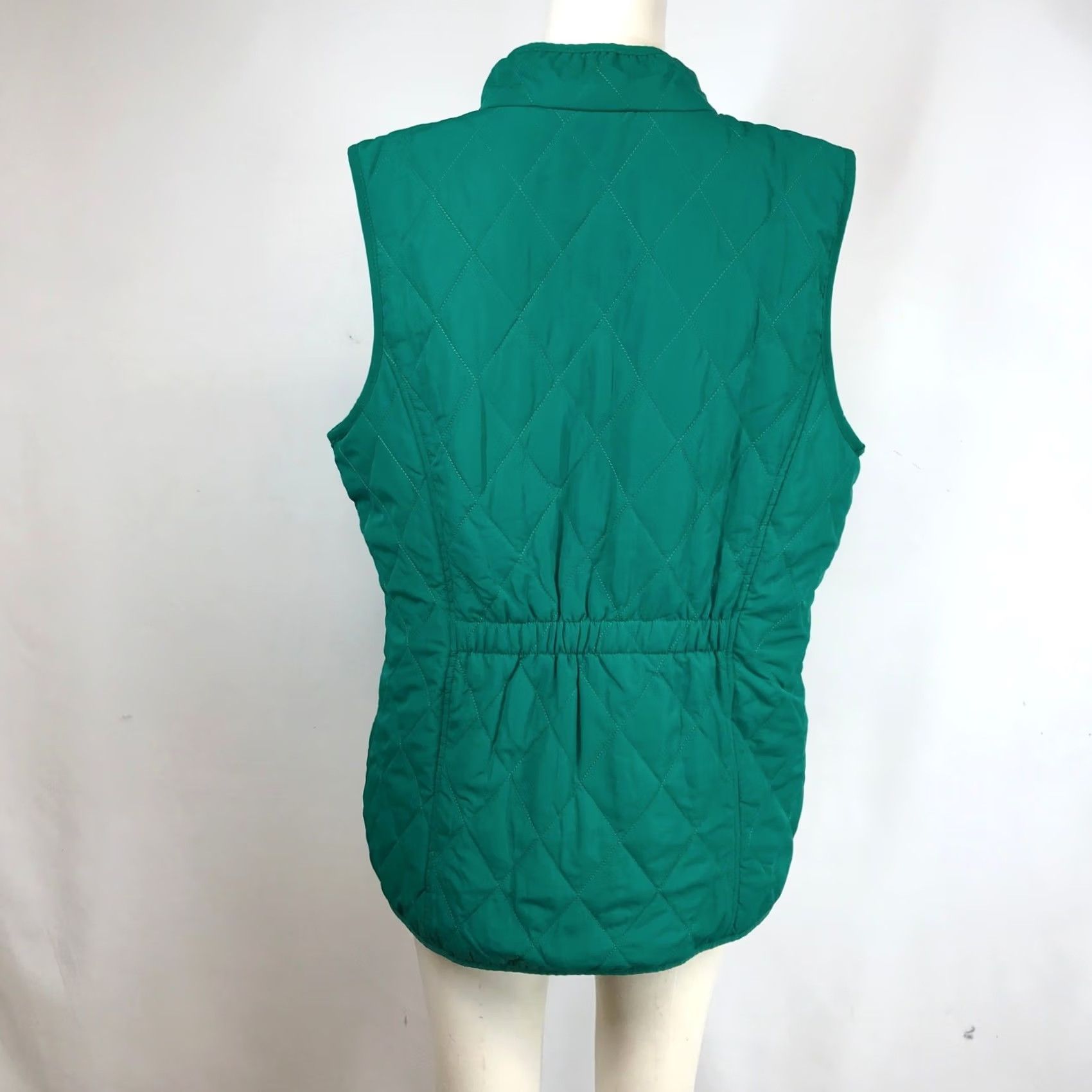 Coldwater Creek Coldwater Creek Womens Quilted Vest Emerald Green Diamond Stitch Zip Up L Size L / US 10 / IT 46 - 5 Thumbnail