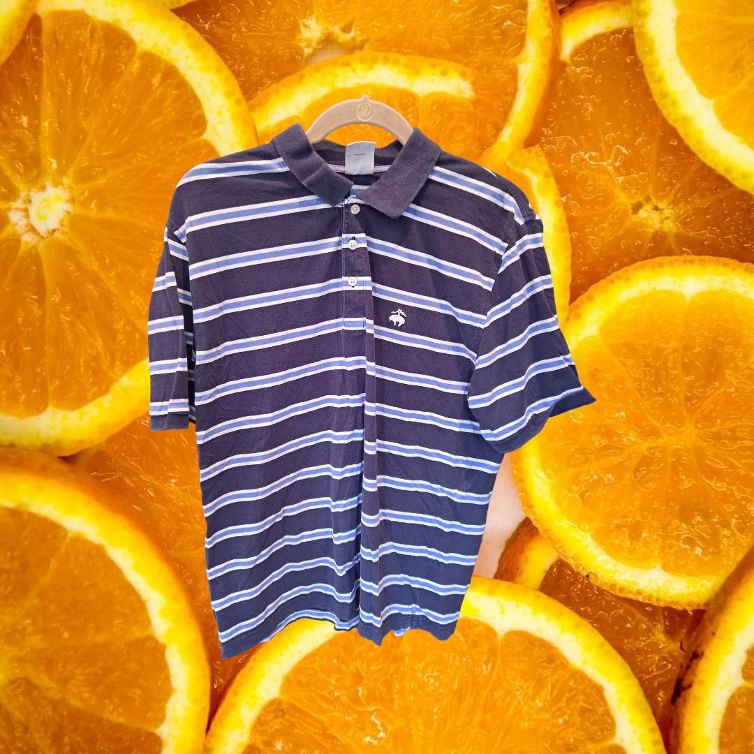 Brooks Brothers Brooks Brothers Light and Dark Blue Small Striped Polo Size Size US L / EU 52-54 / 3 - 1 Thumbnail