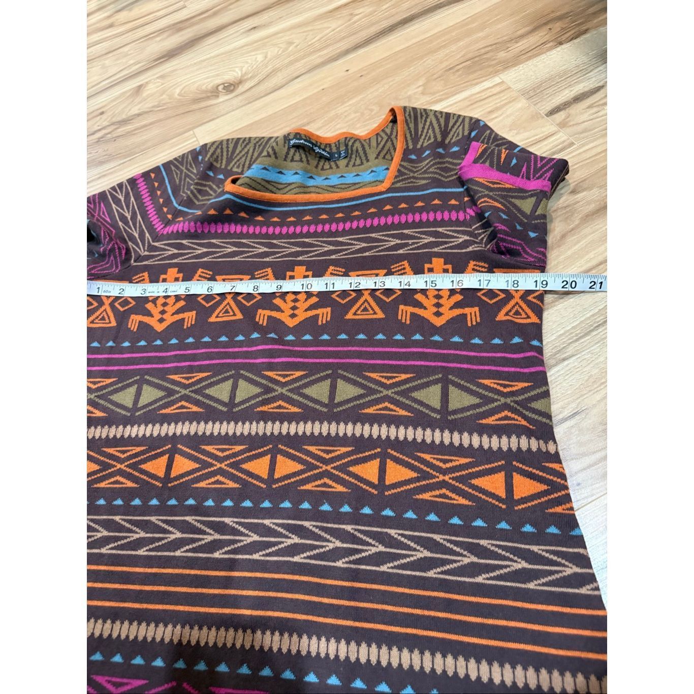 Guru Gudrun Sjoden Organic Cottton Aztec Pattern Short Sleeve Dre Size L / US 10 / IT 46 - 6 Thumbnail