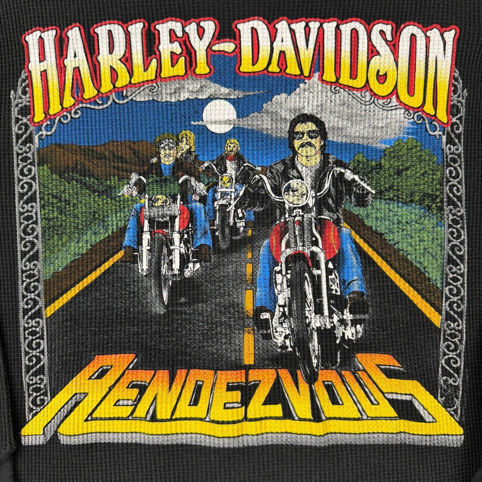 Harley Davidson Vintage 80s Harley Davidson Rendezvous Thermal Longsleeve Size US M / EU 48-50 / 2 - 2 Thumbnail