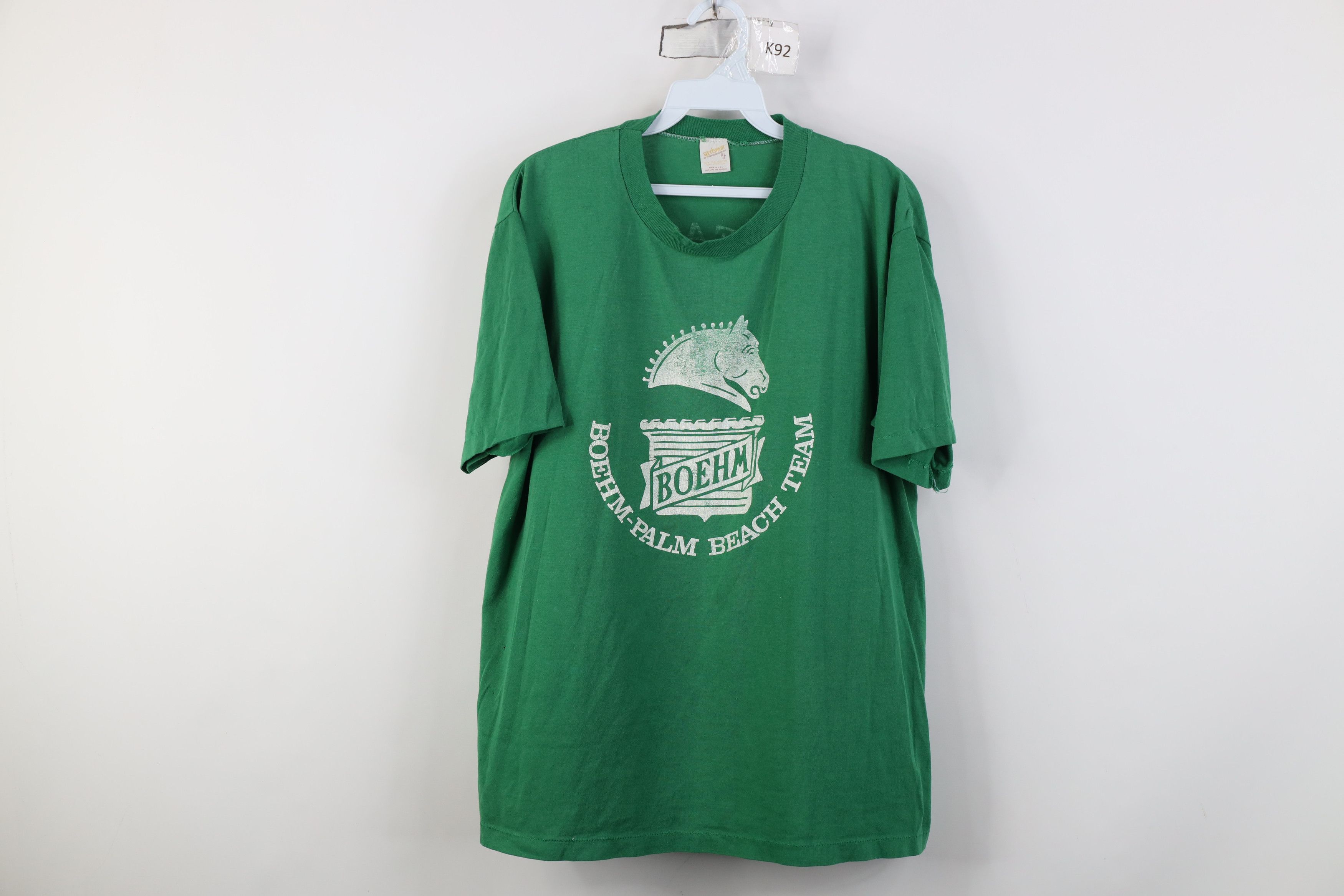 Vintage Vintage 80s Boehm Palm Beach Team Polo Tanoira T-Shirt USA Size US XL / EU 56 / 4 - 1 Thumbnail