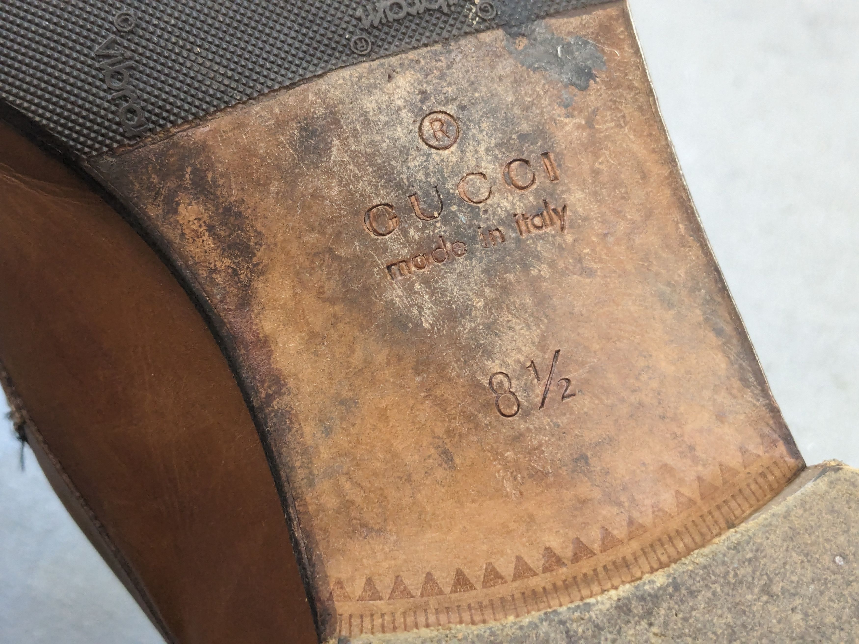 Gucci × Vintage Gucci Loafers Brown 9 Slip Ons Buckle GG Ombre Patina Size US 9 / EU 42 - 23 Thumbnail