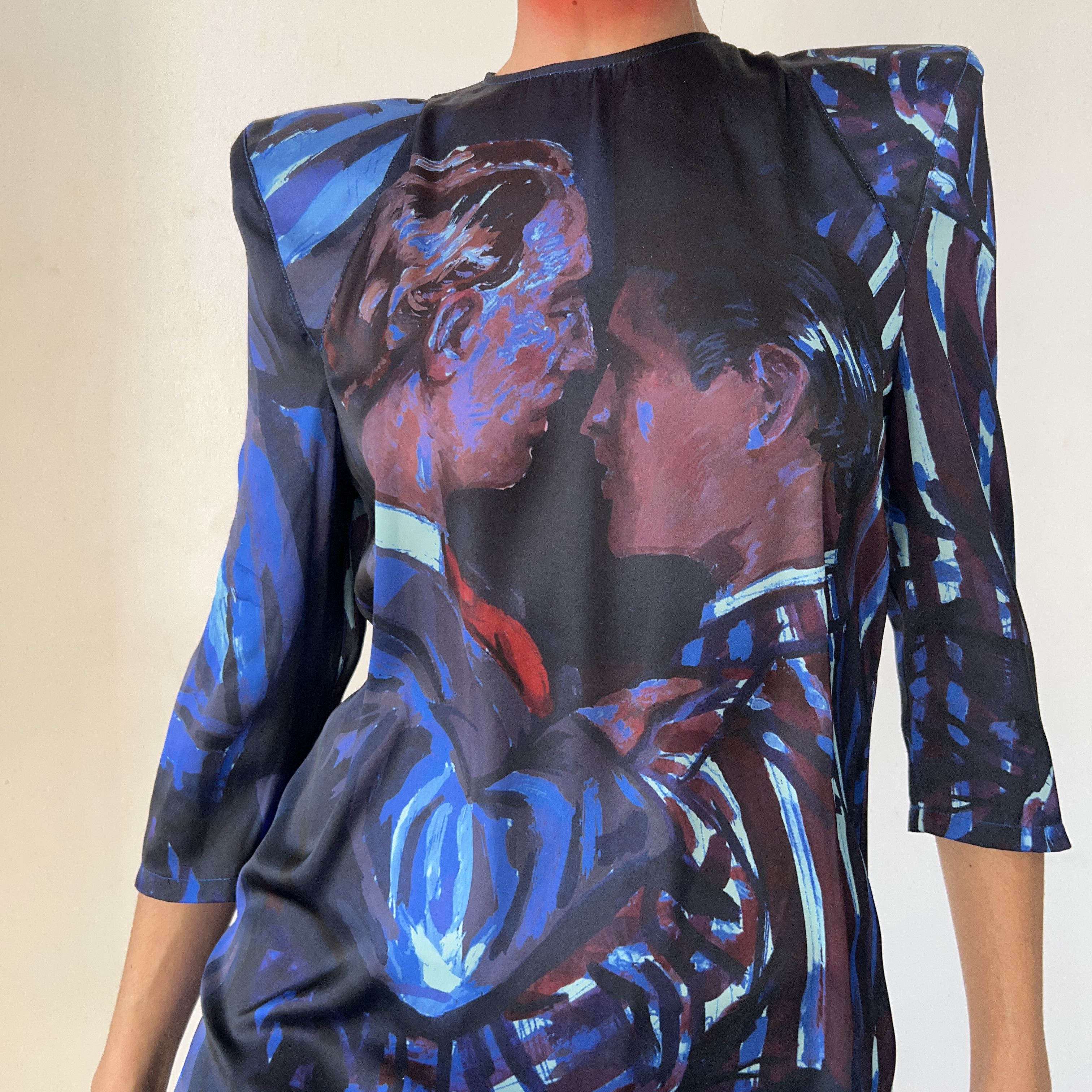 Other Handmade designer padded dancing men couple slit dress Size S / US 4 / IT 40 - 6 Thumbnail