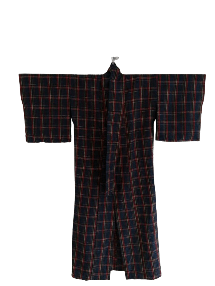 Japanese Brand Vintage Yukata Kimono Plaid Motif Cotton Kimono Robe Size US L / EU 52-54 / 3 - 1 Thumbnail
