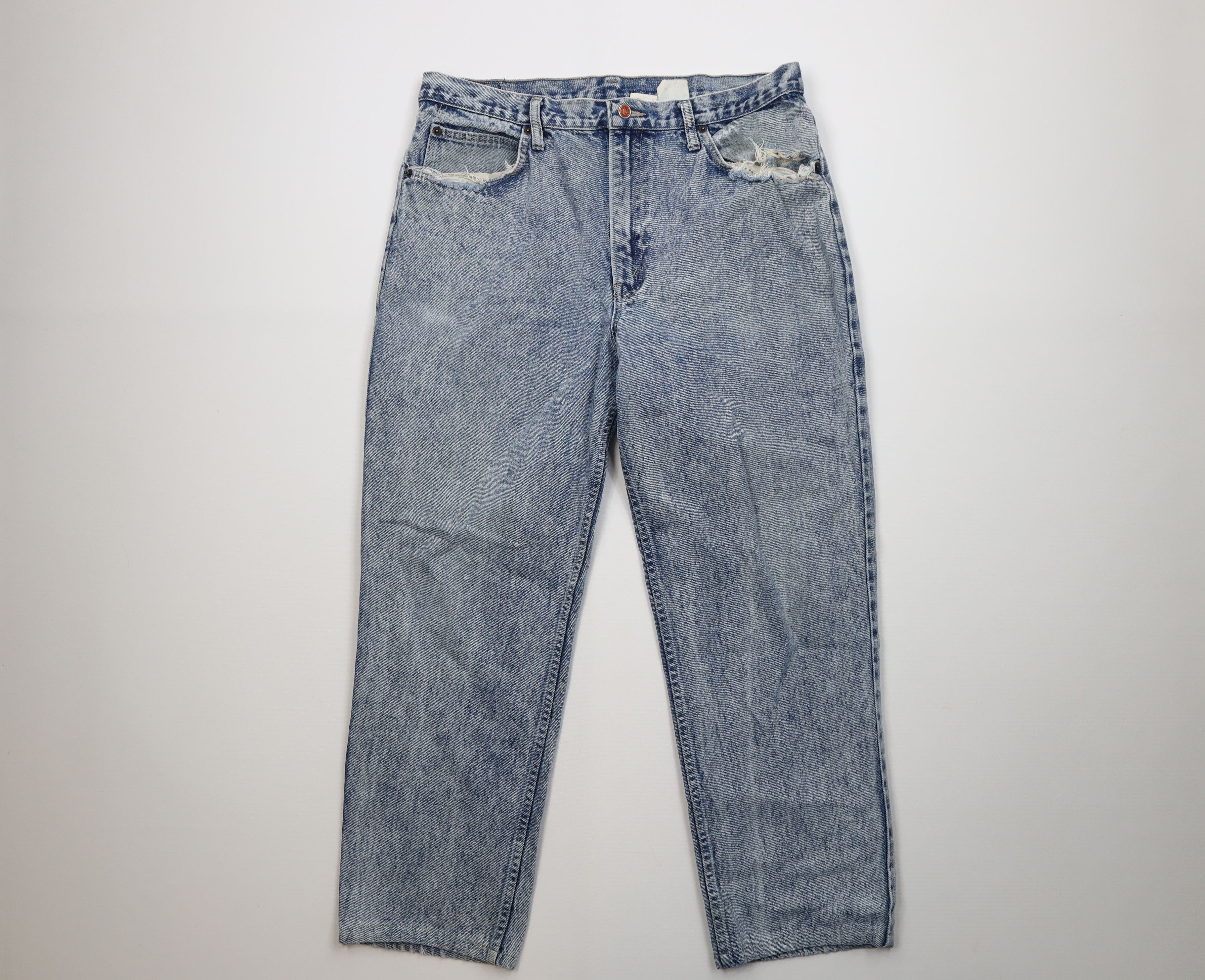Vintage Vintage 90s Streetwear Relaxed Fit Acid Wash Denim Jeans Size US 38 / EU 54 - 1 Thumbnail