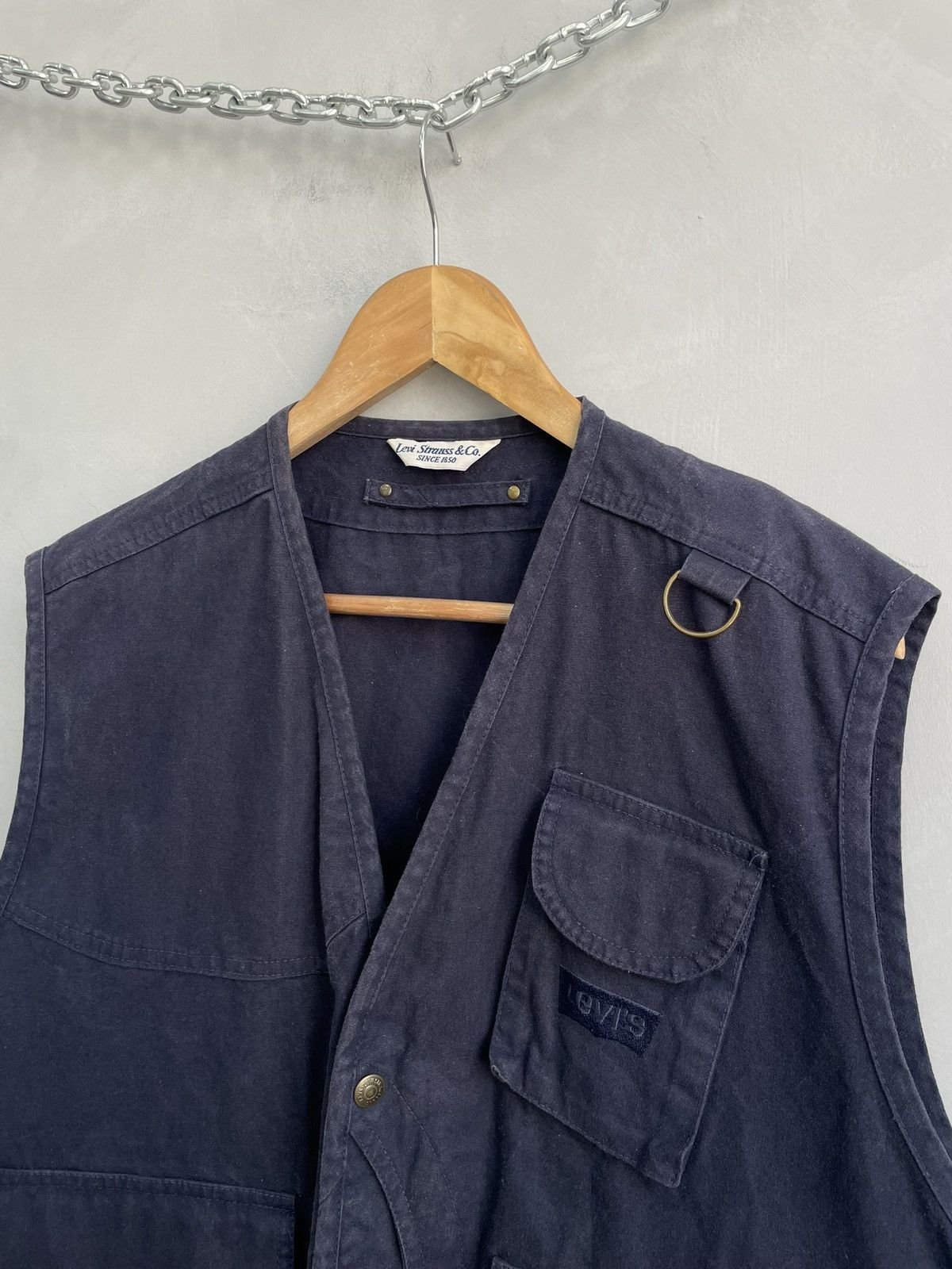 Levi's Levis Strauss 90s multipocket retro vest jacket Size 52L - 3 Thumbnail