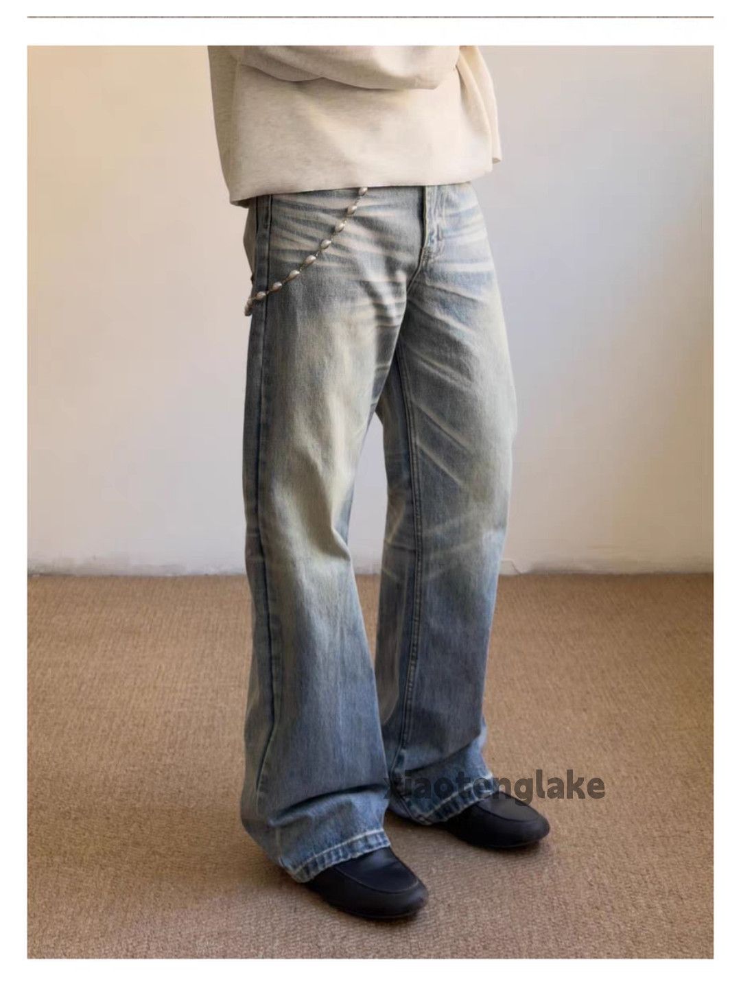Jean ltx vintage loose baggy wide Leg flared cleanfit jeans Size US 34 / EU 50 - 5 Thumbnail