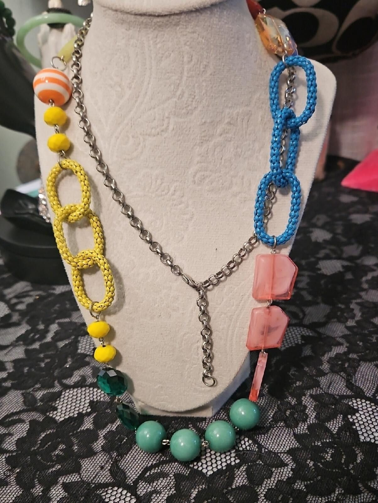 Other Multicolor Statement Necklace with links Size ONE SIZE - 1 Thumbnail